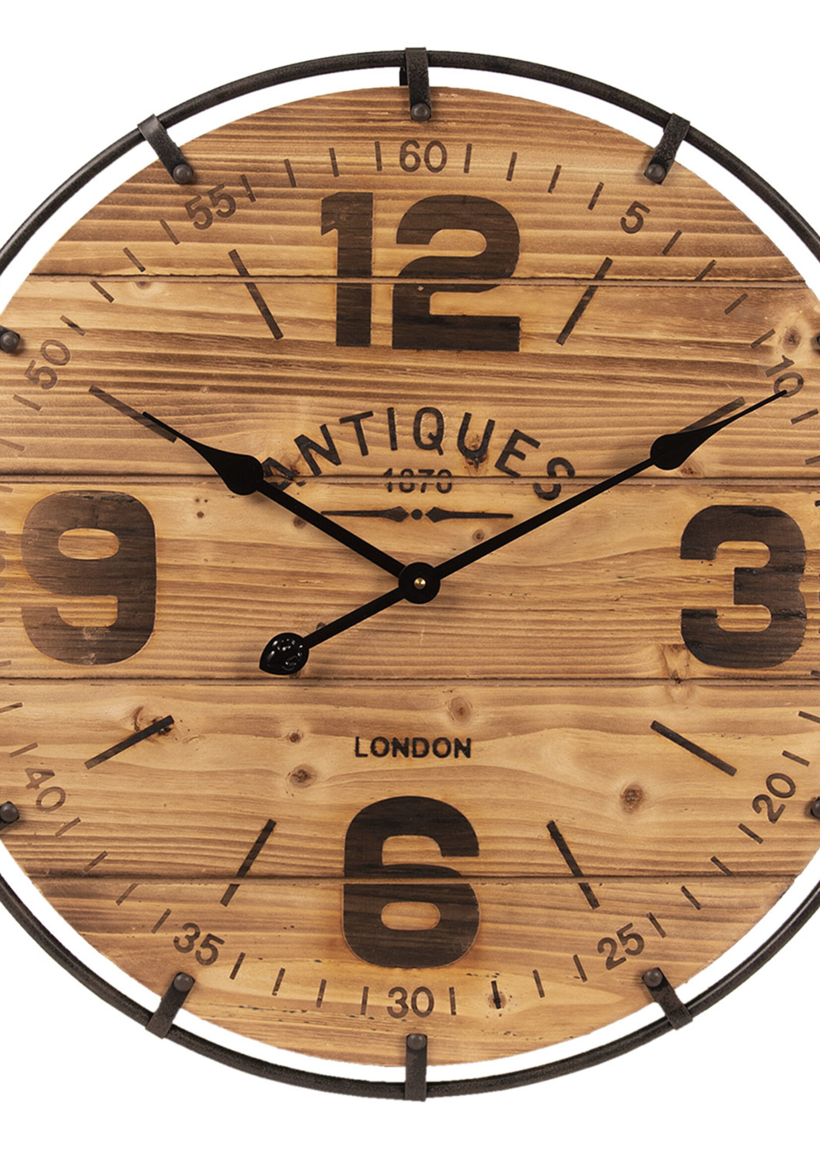 Clayre & Eef Horloge murale Ø 60*5 cm / 1*AA 5KL0127