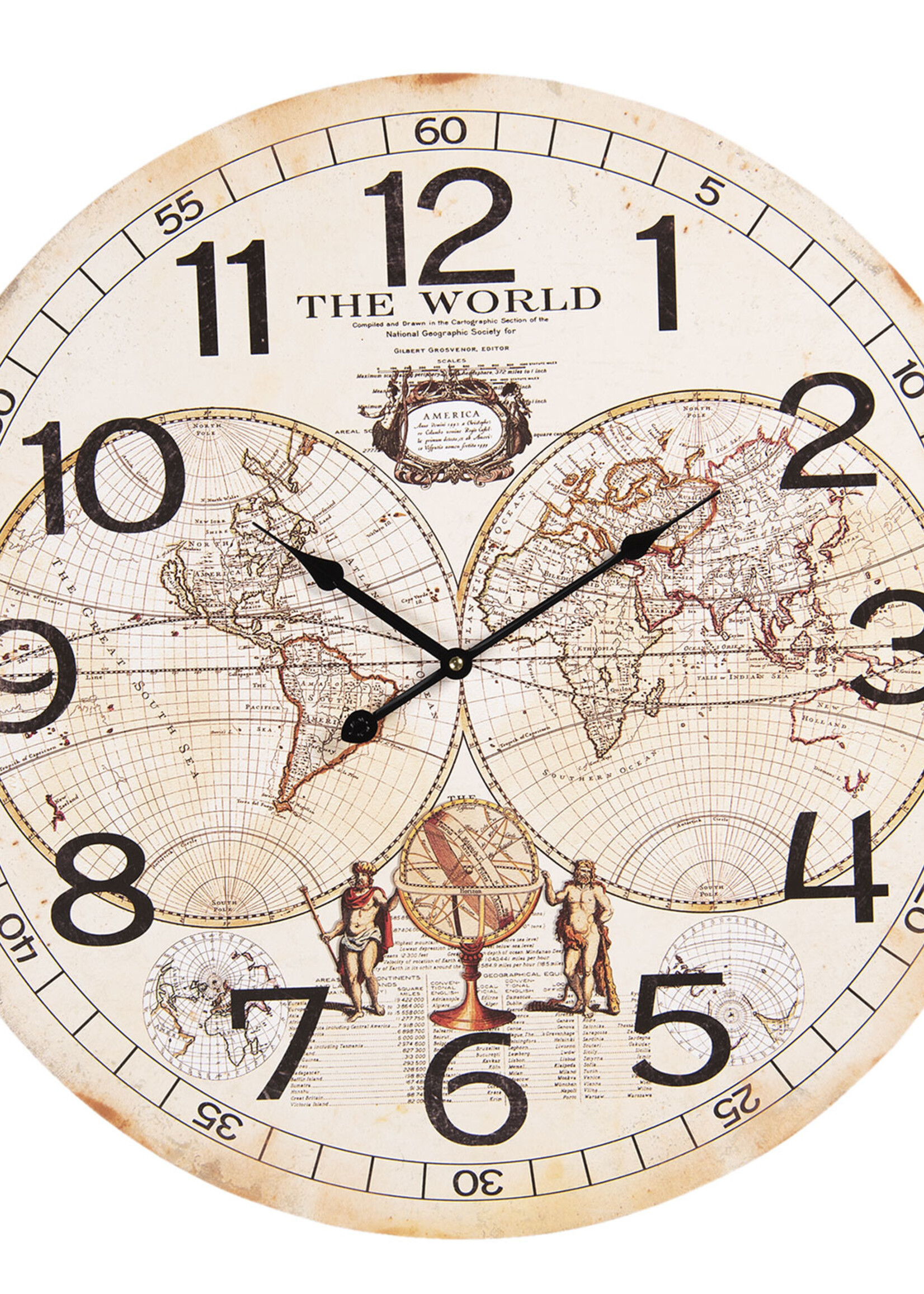 Clayre & Eef Horloge murale Ø 60*4 cm / 1*AA 5KL0163