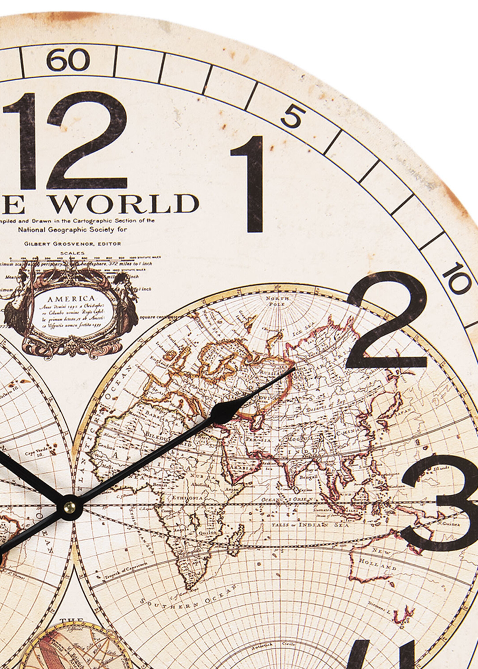 Clayre & Eef Wandklok Ø 60*4 cm / 1*AA 5KL0163