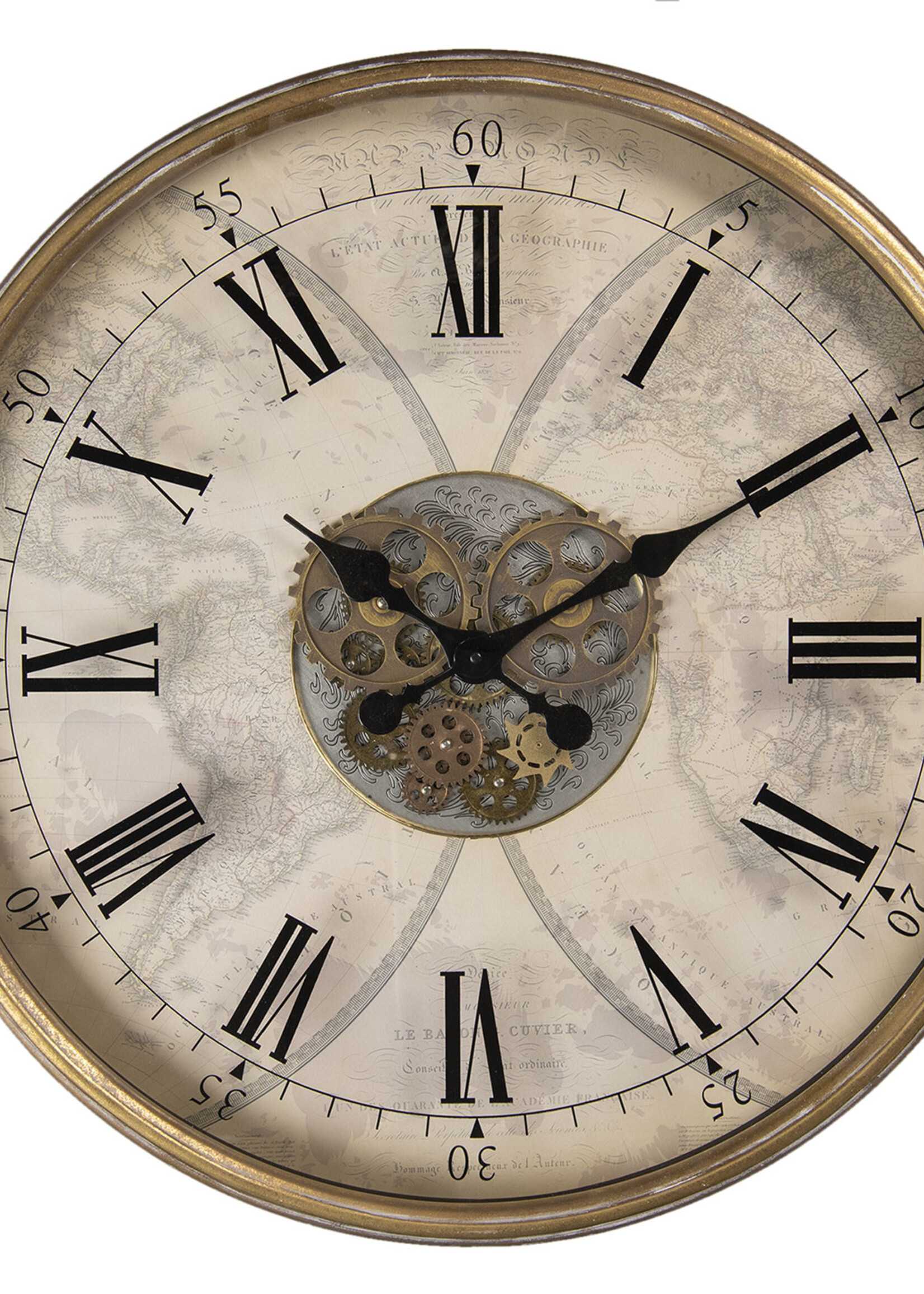 Clayre & Eef Horloge murale Ø 72*8 cm / 1*AA 5KL0172