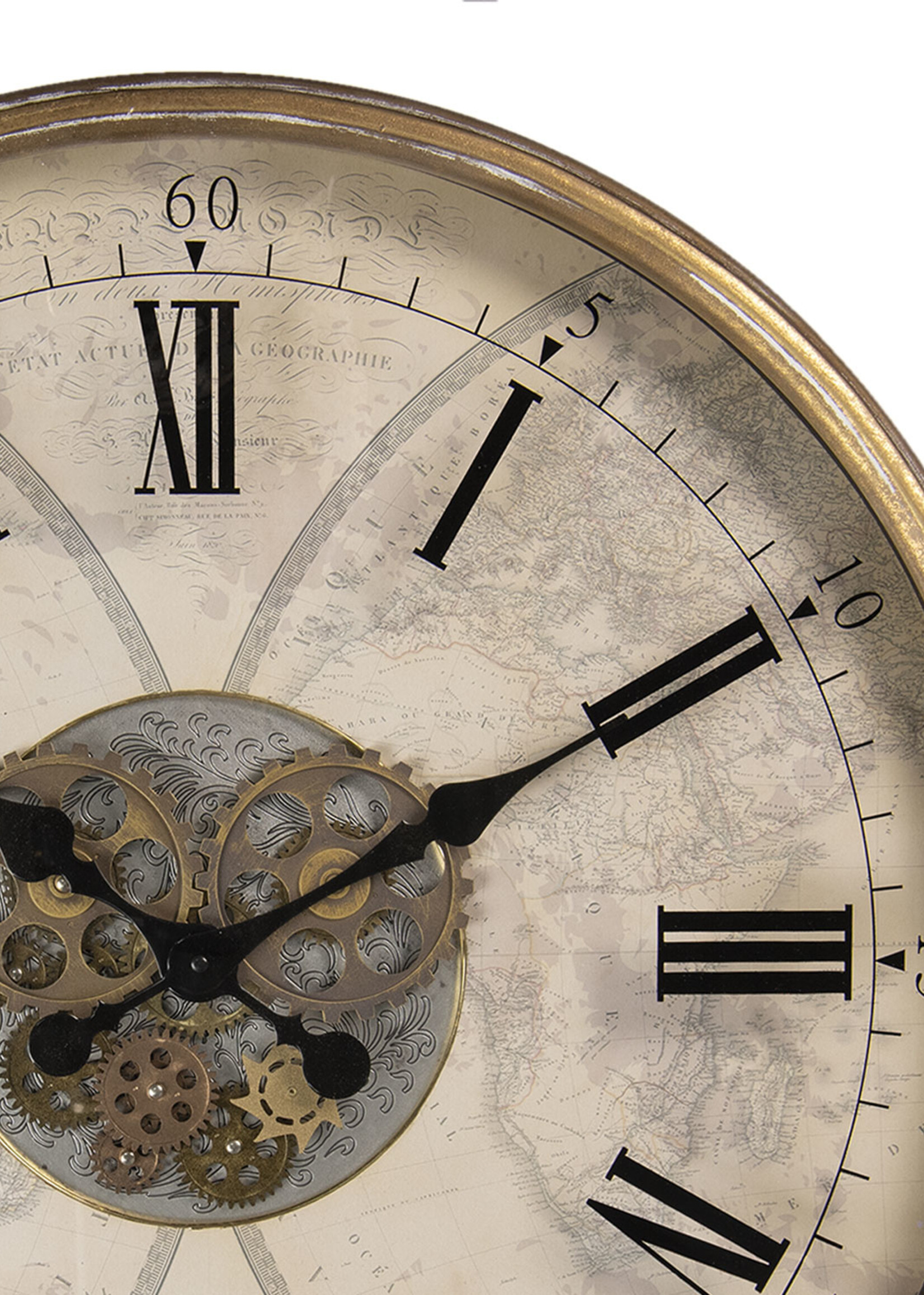 Clayre & Eef Horloge murale Ø 72*8 cm / 1*AA 5KL0172