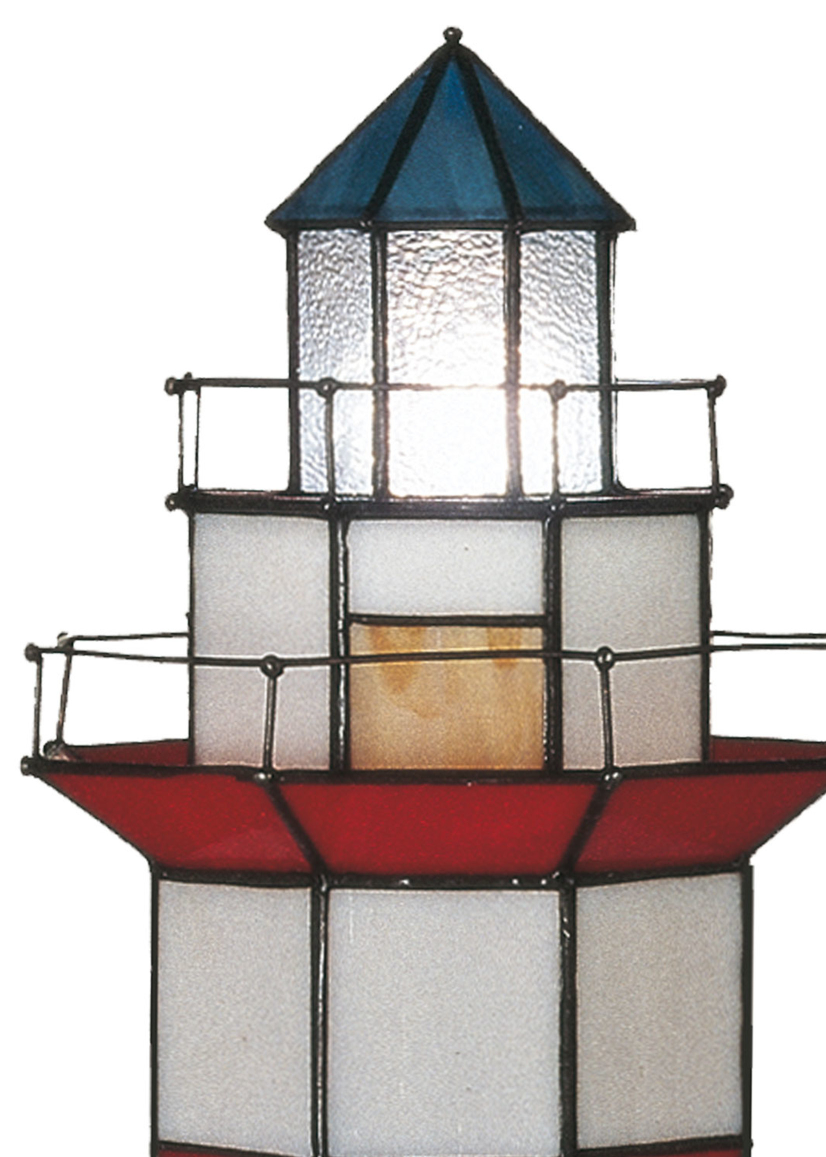 Clayre & Eef Lampe de table Tiffany phare Ø 21*56 cm E14/max 2*25W 5LL-1166