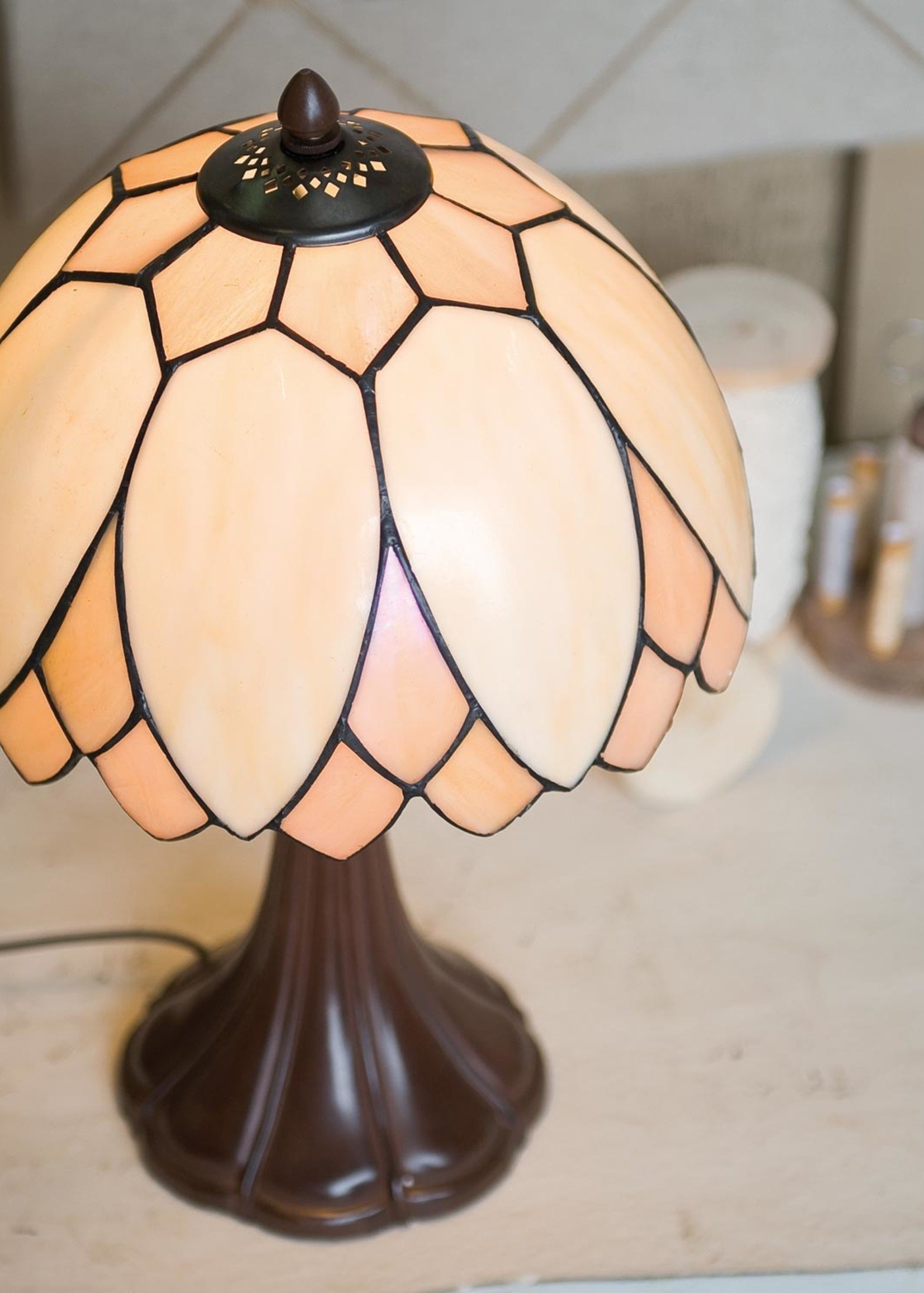 Clayre & Eef Tafellamp Tiffany Ø 25*42 cm E14/max 1*60W 5LL-5135