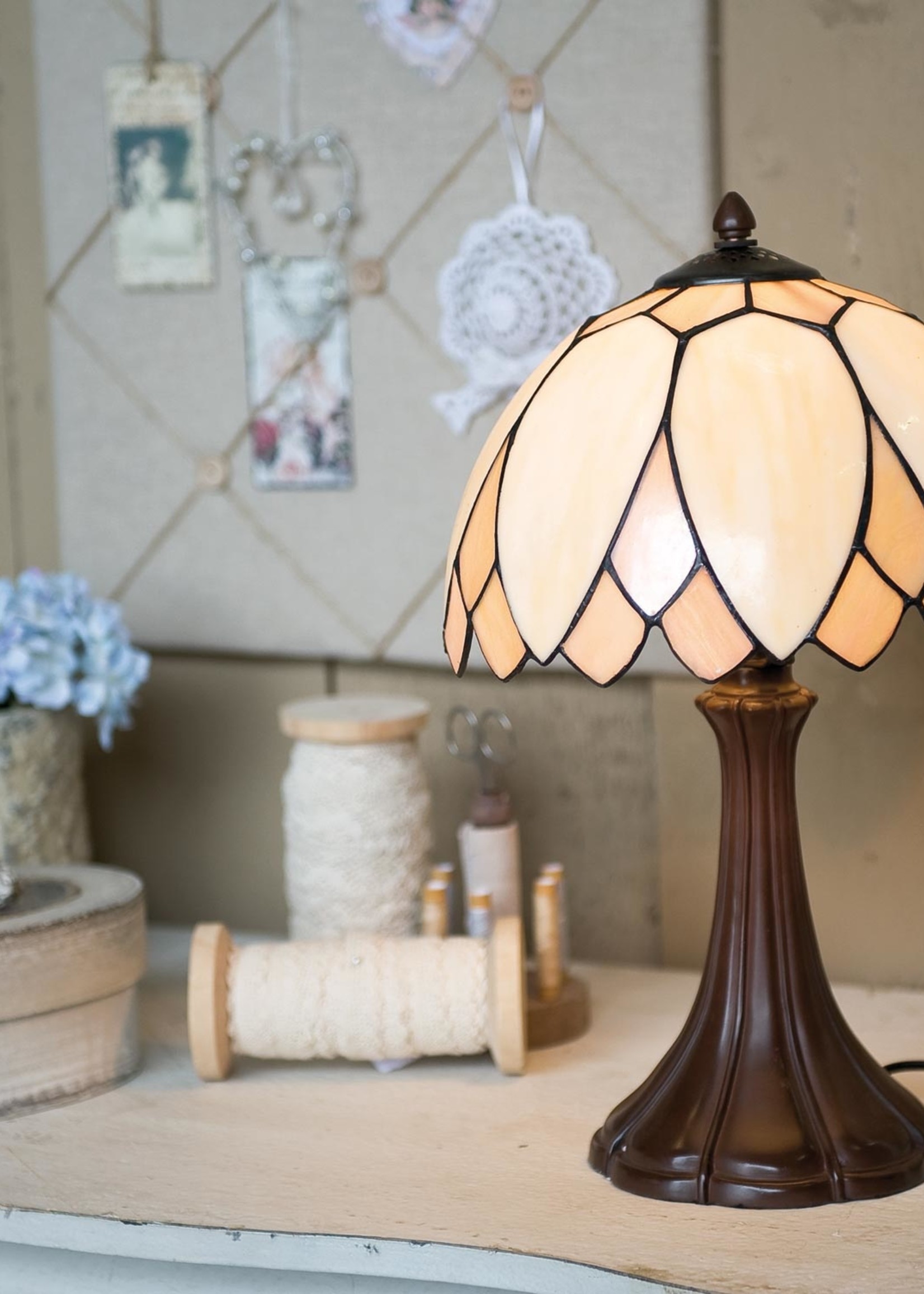 Clayre & Eef Lampe de table Tiffany Ø 25*42 cm E14/max 1*60W 5LL-5135