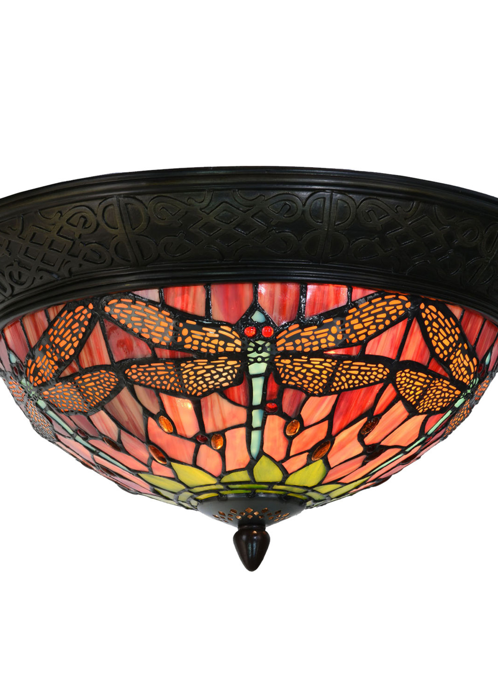 Clayre & Eef Plafonnier Tiffany Ø 38*19 cm E14/max 2*40W 5LL-5360