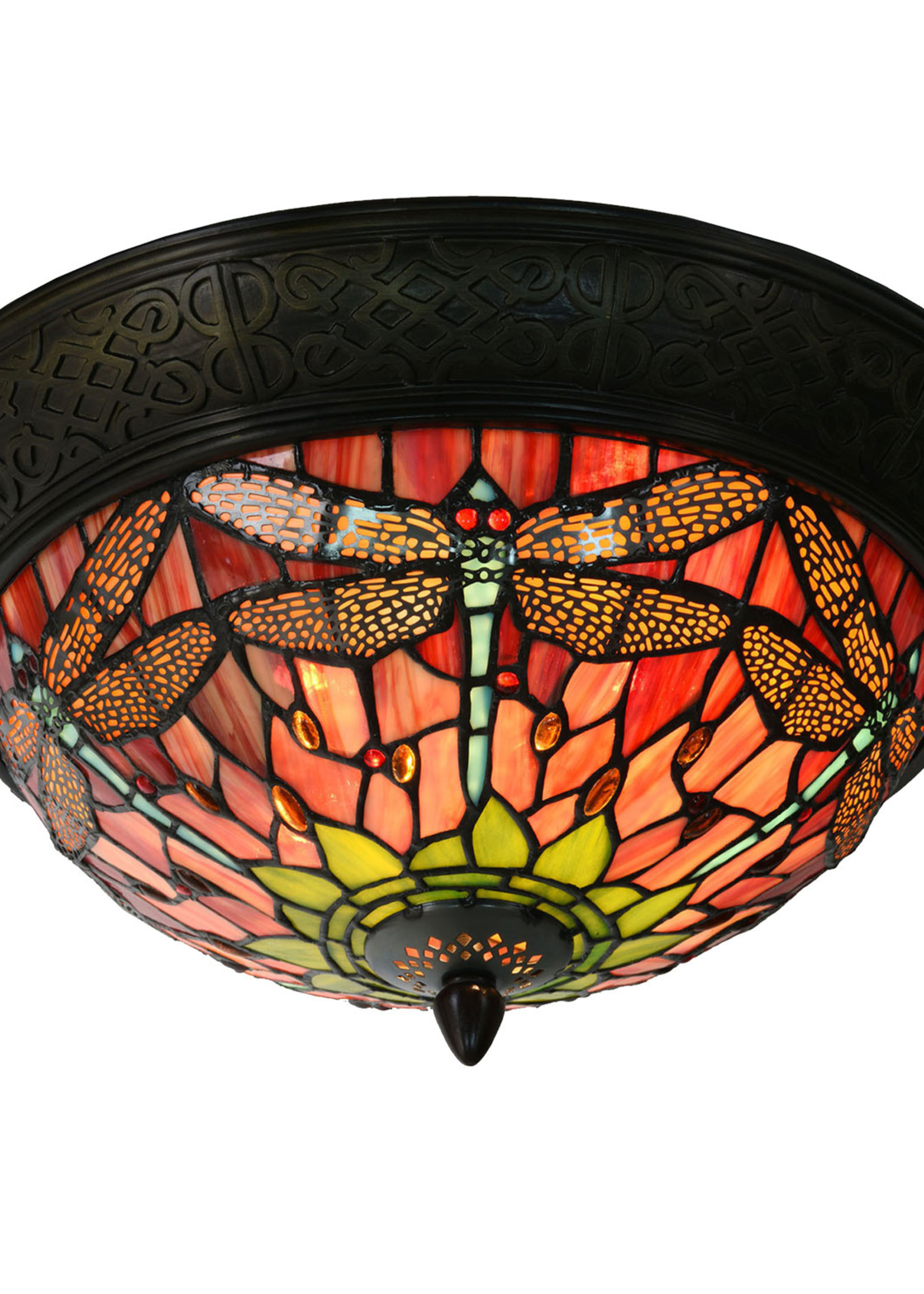 Clayre & Eef Plafondlamp Tiffany Ø 38*19 cm E14/max 2*40W 5LL-5360