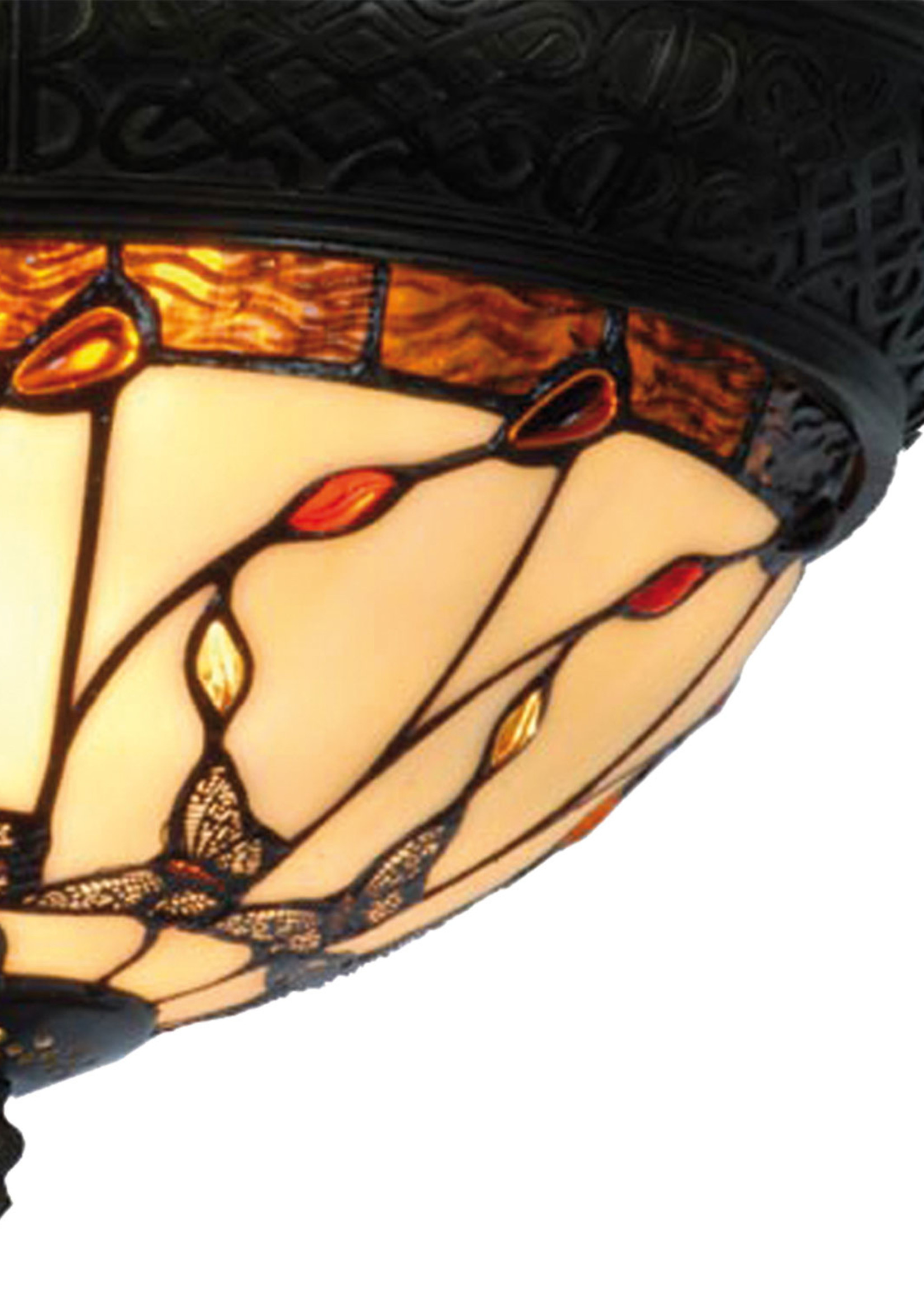 Clayre & Eef Plafonnier Tiffany Ø 38*19 cm E14/max 2*40W 5LL-5363