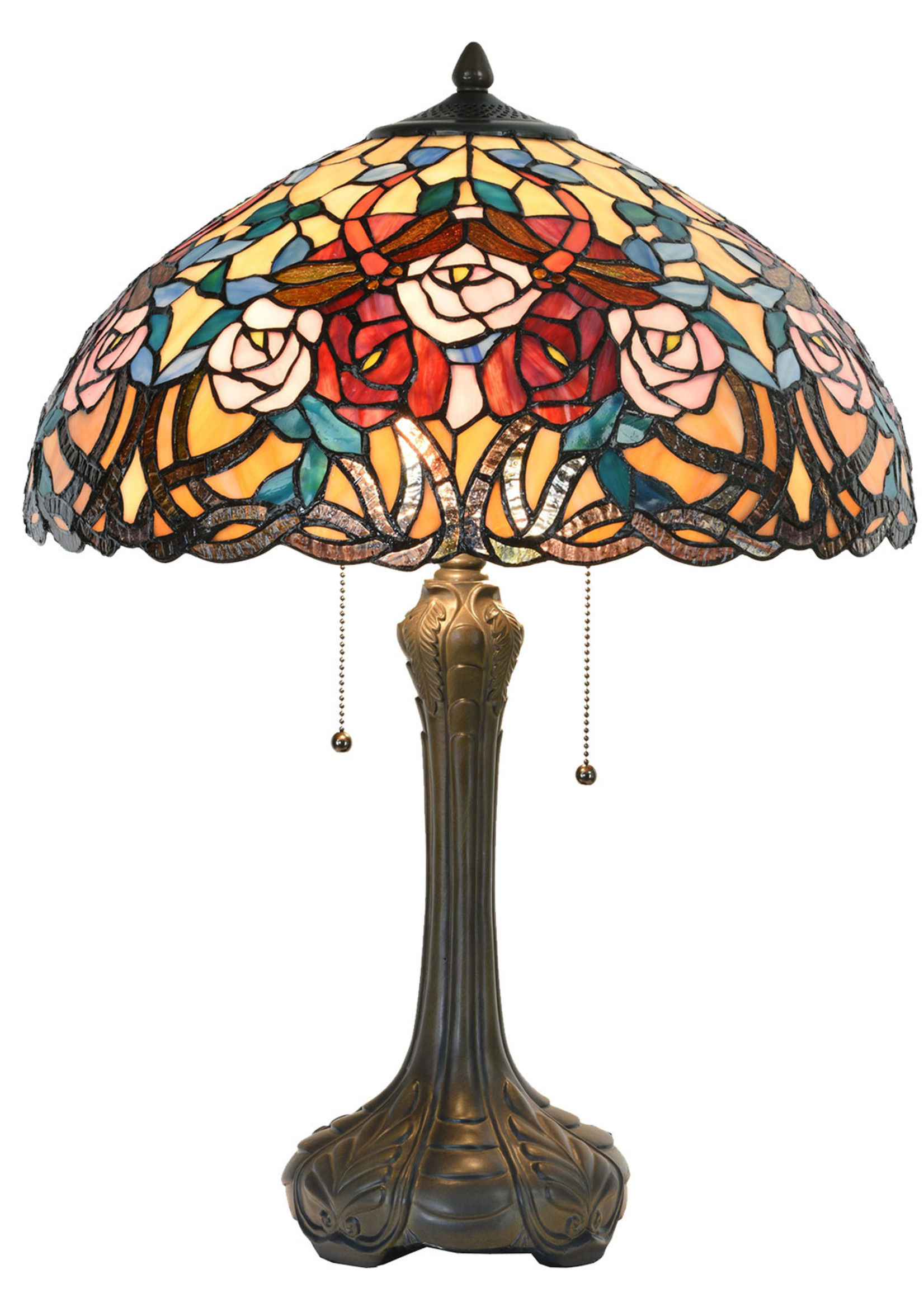 Clayre & Eef Tafellamp Tiffany Ø 46*64 cm E27/max 2*60W 5LL-5389