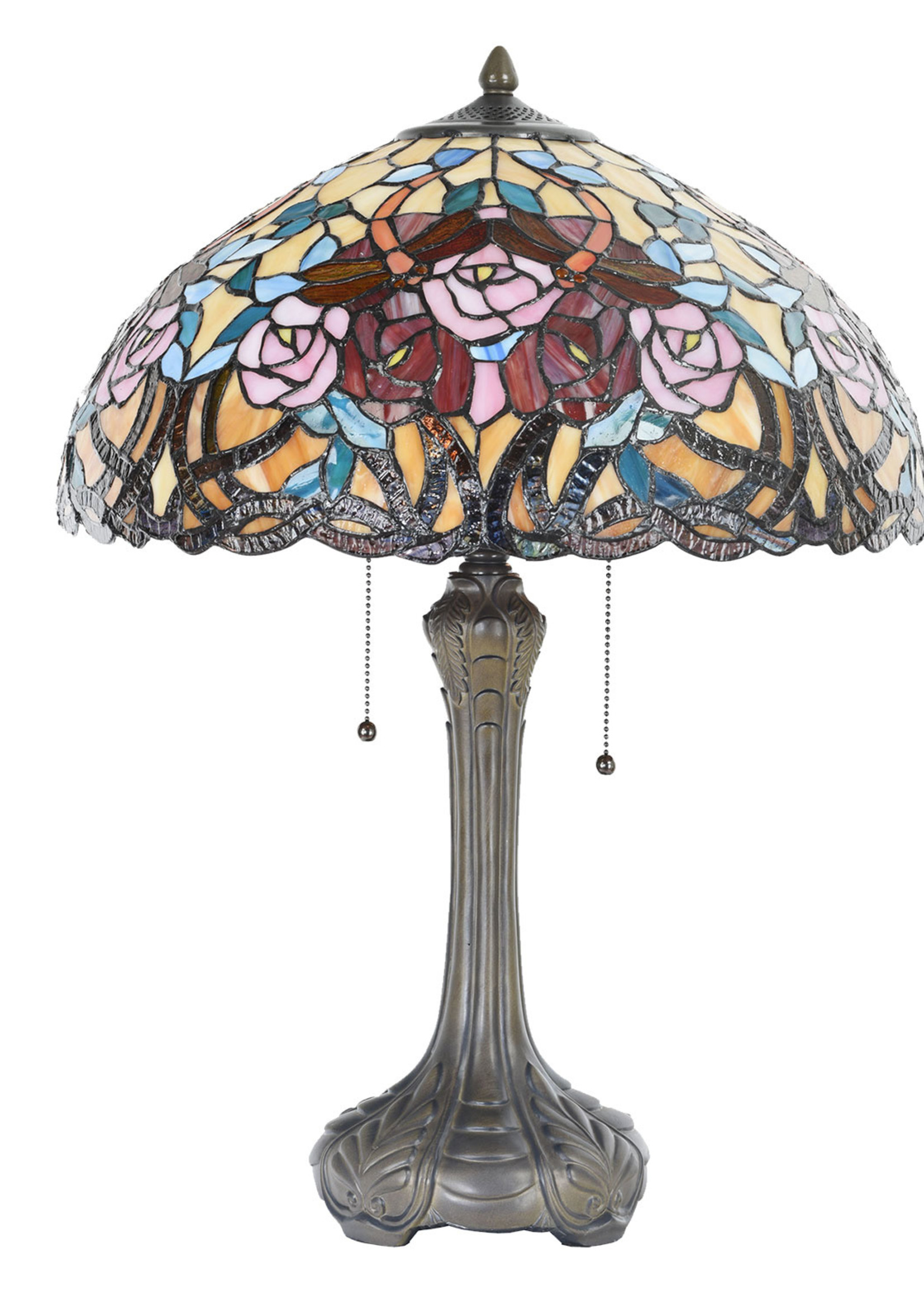 Clayre & Eef Tafellamp Tiffany Ø 46*64 cm E27/max 2*60W 5LL-5389