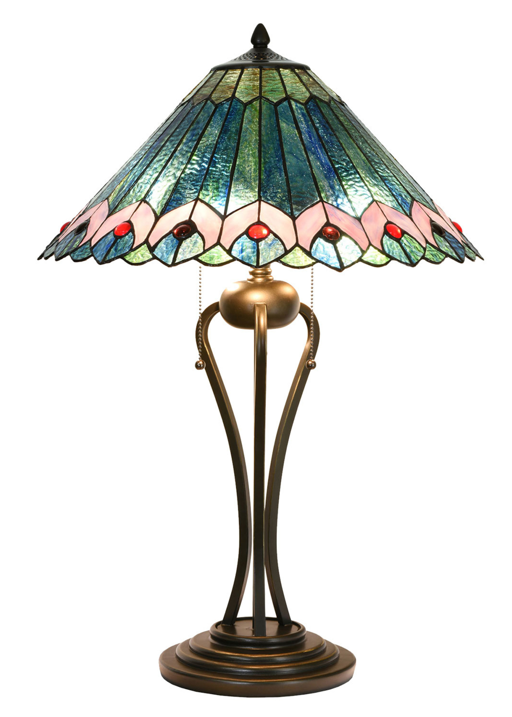 Clayre & Eef Lampe de table Tiffany Ø 48*73 cm E27/max 2*40W 5LL-5391