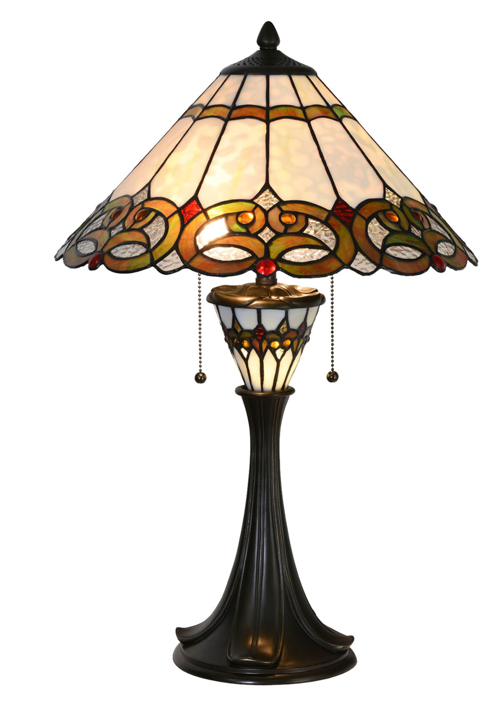 Clayre & Eef Tafellamp Tiffany Ø 40*61 cm E27/max 2*40W 5LL-5392