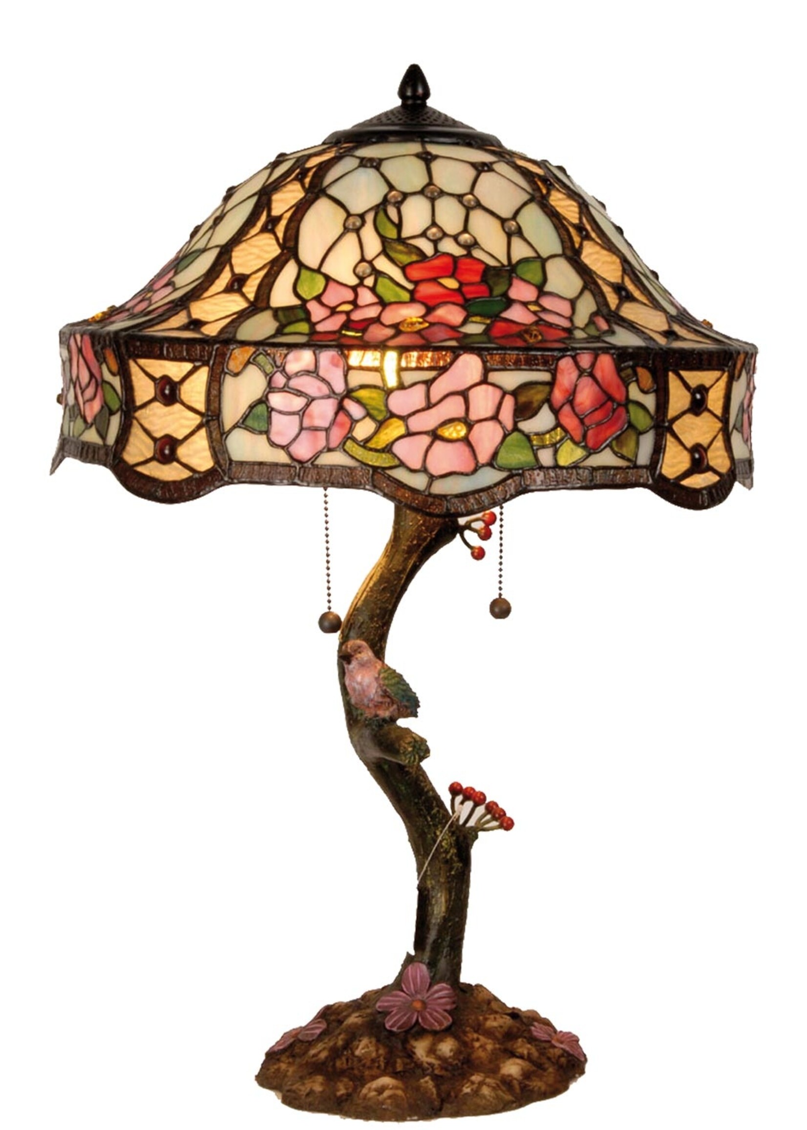 Clayre & Eef Lampe de table Tiffany Ø 45*62 cm E27/max 3*60W 5LL-5631