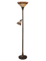 Clayre & Eef Lampadaire Tiffany Ø35+Ø14*176 cm E27/max2*60W E14/max 1*25W 5LL-5718