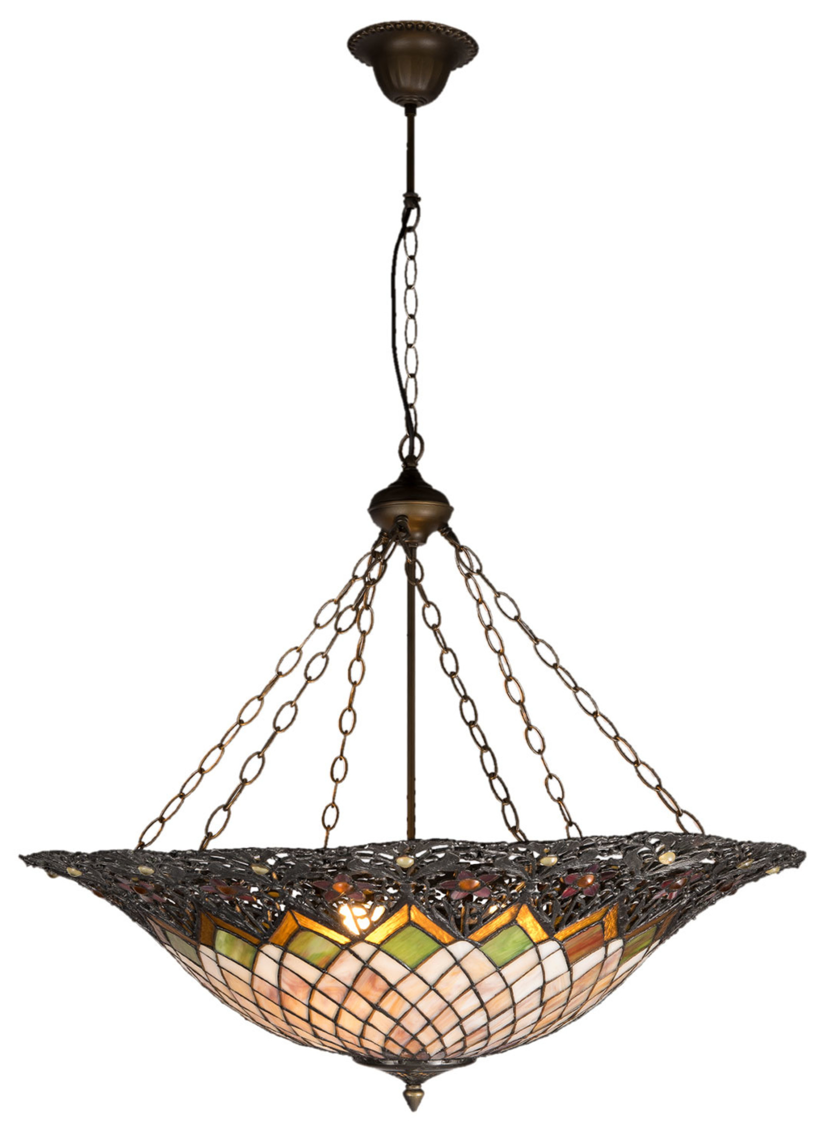 Clayre & Eef Hanglamp Tiffany Ø 80*120 cm E27/max 3*60W 5LL-5728