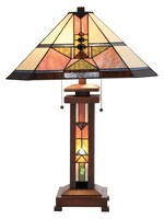 Clayre & Eef Lampe de table Tiffany 42*42*60 cm E27/max 2*60W E14/max1*7W 5LL-5781