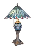 Clayre & Eef Tafellamp Tiffany Ø 40*65 cm E27/max 2*60W E14/max 1*7W 5LL-5829