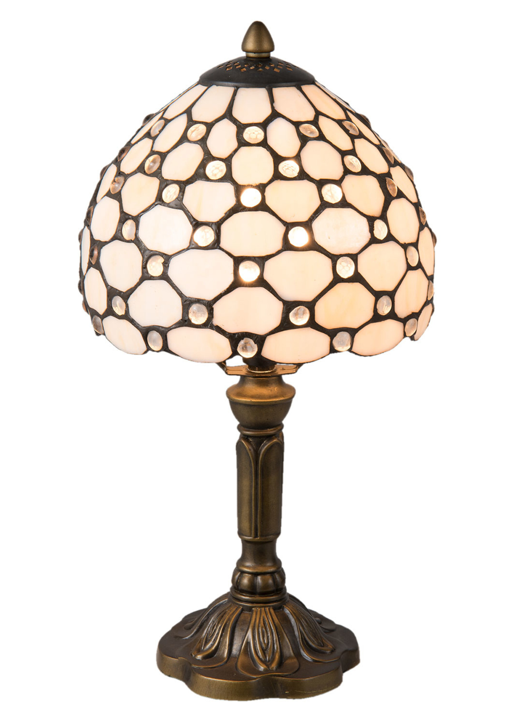 Clayre & Eef Tafellamp Tiffany Ø 21*38 cm E14/max 1*40W 5LL-5879