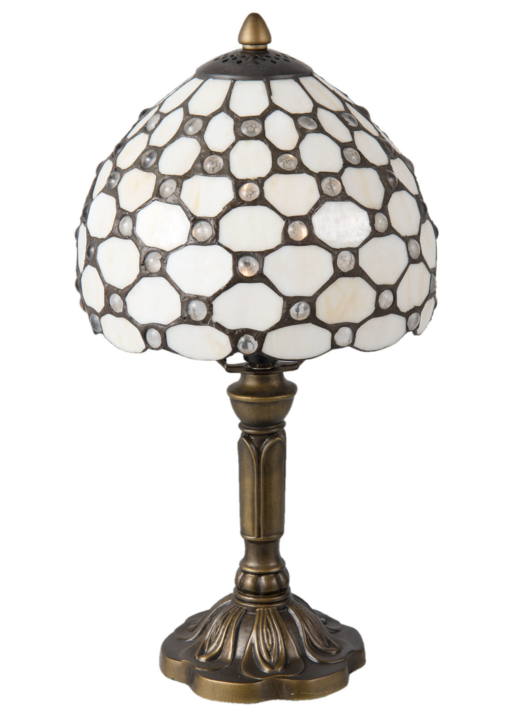 Clayre & Eef Tafellamp Tiffany Ø 21*38 cm E14/max 1*40W 5LL-5879