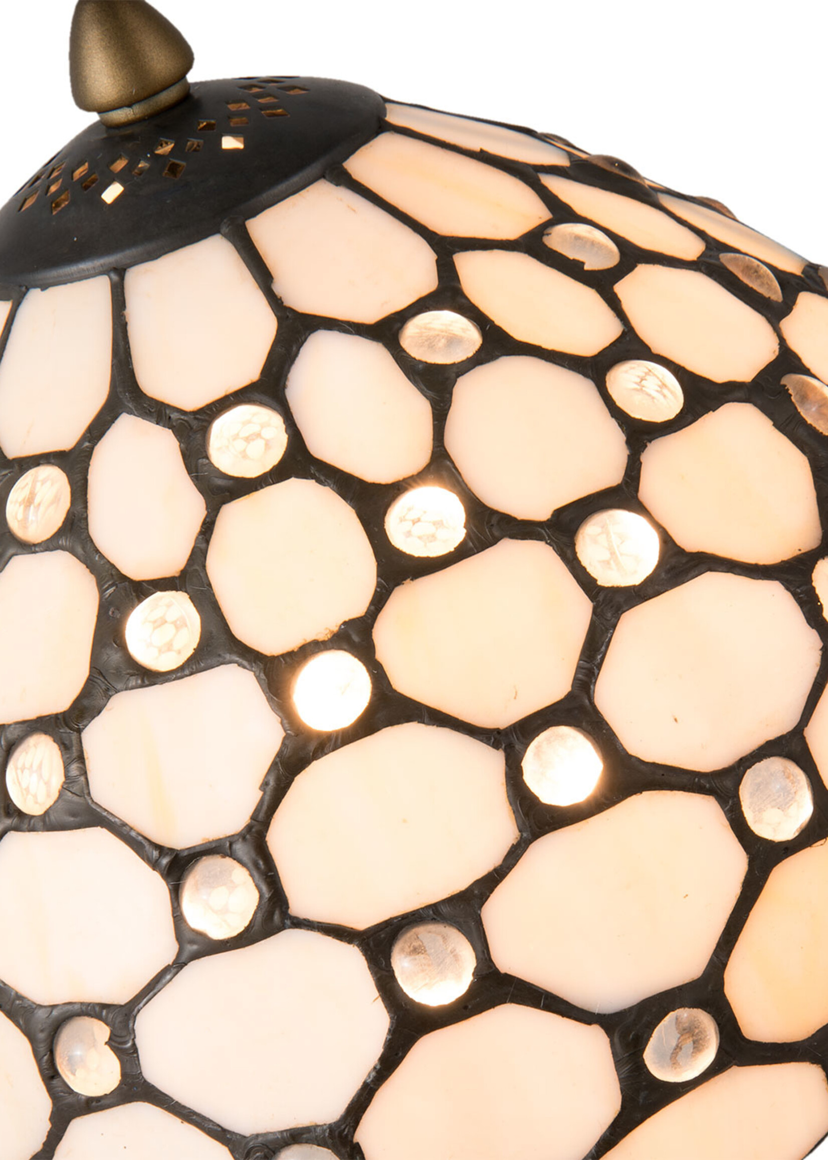 Clayre & Eef Tafellamp Tiffany Ø 21*38 cm E14/max 1*40W 5LL-5879