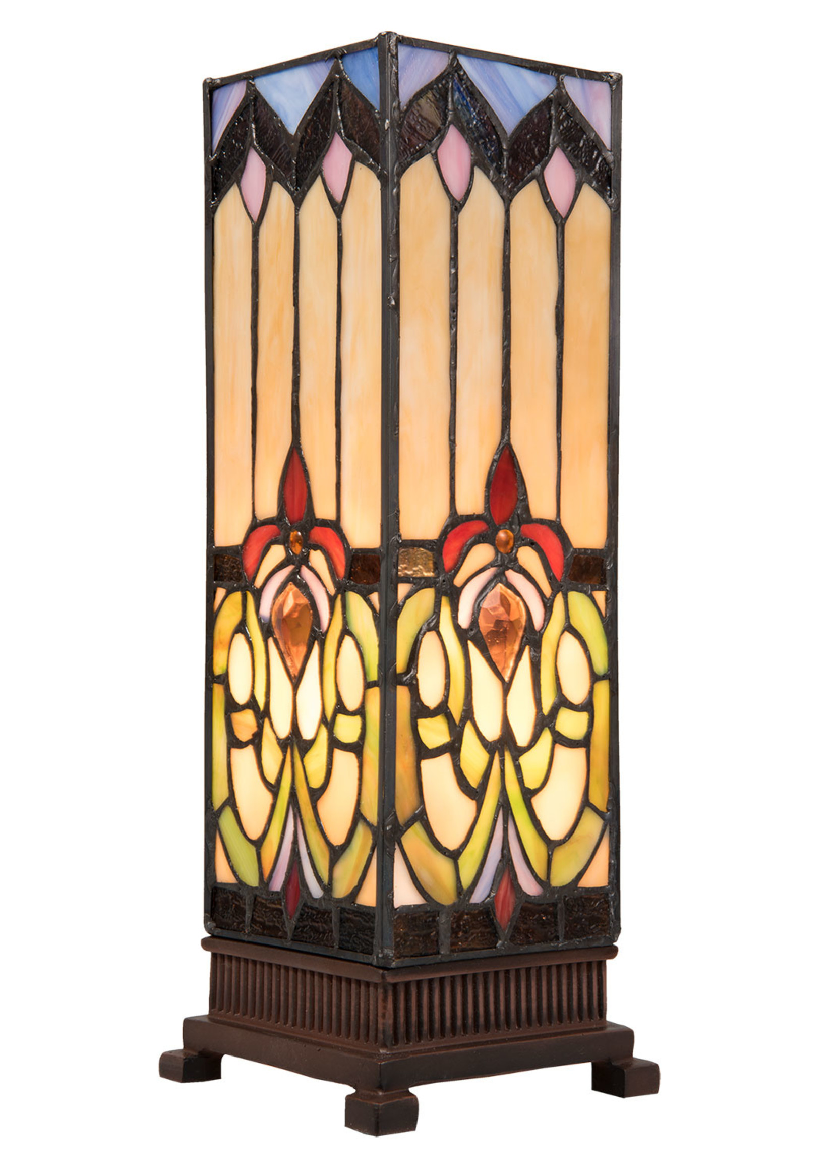 Clayre & Eef Lampe de table Tiffany 12*12*35 cm E14/max 1*25W 5LL-5906