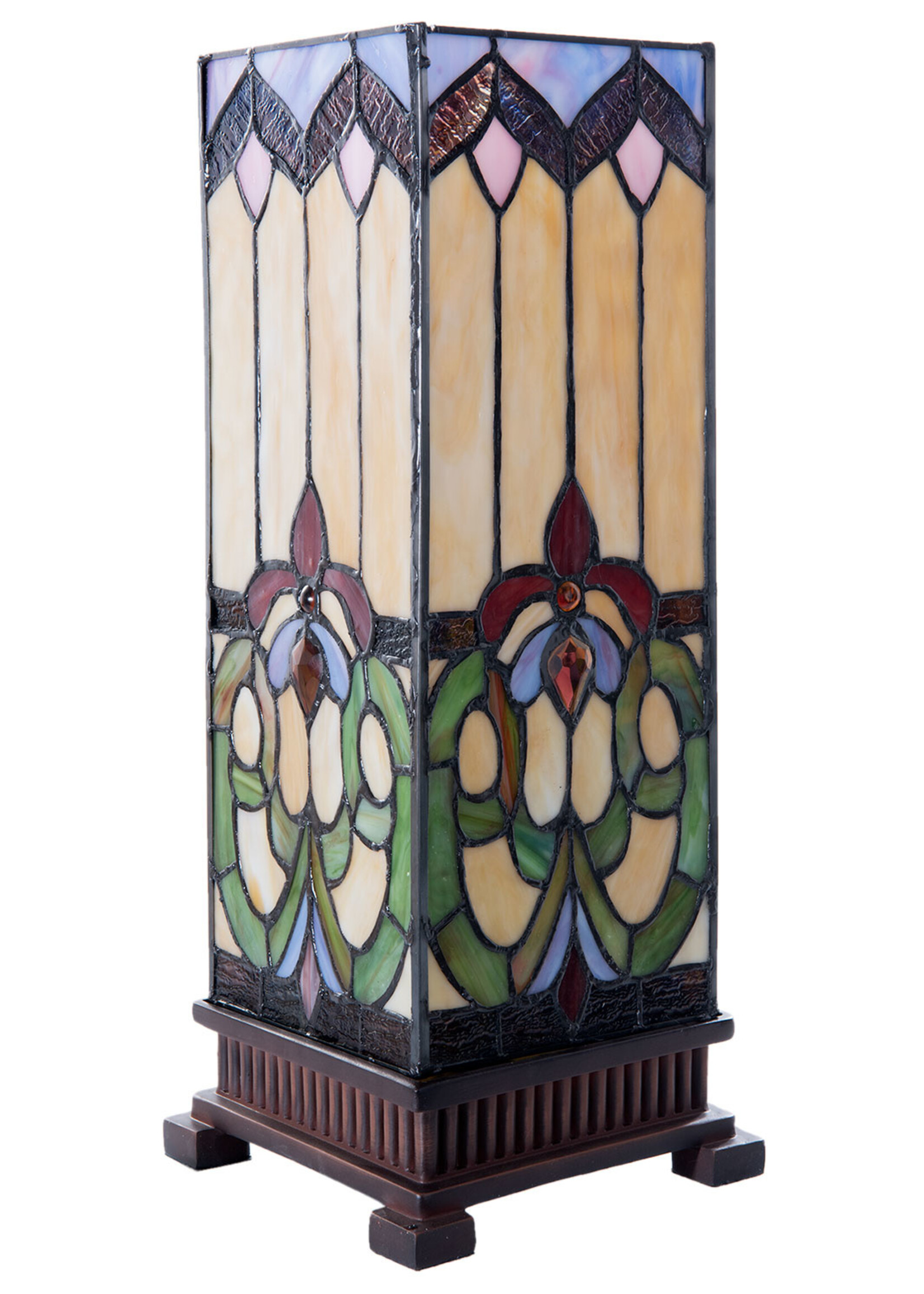 Clayre & Eef Lampe de table Tiffany 17*17*44 cm E27/max 1*40W 5LL-5907