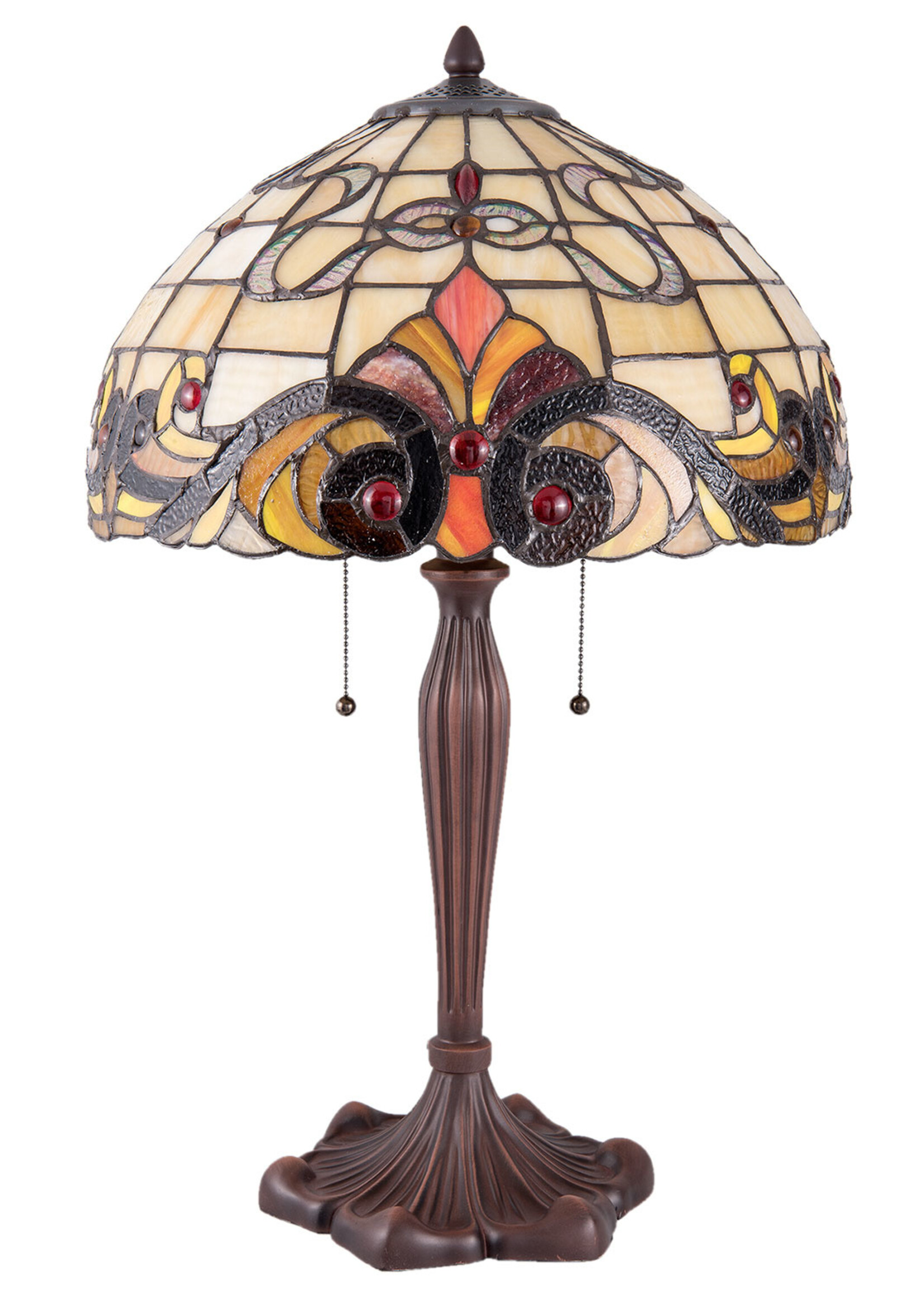 Clayre & Eef Tafellamp Tiffany Ø 40*61 cm E27/max 2*60W 5LL-5925