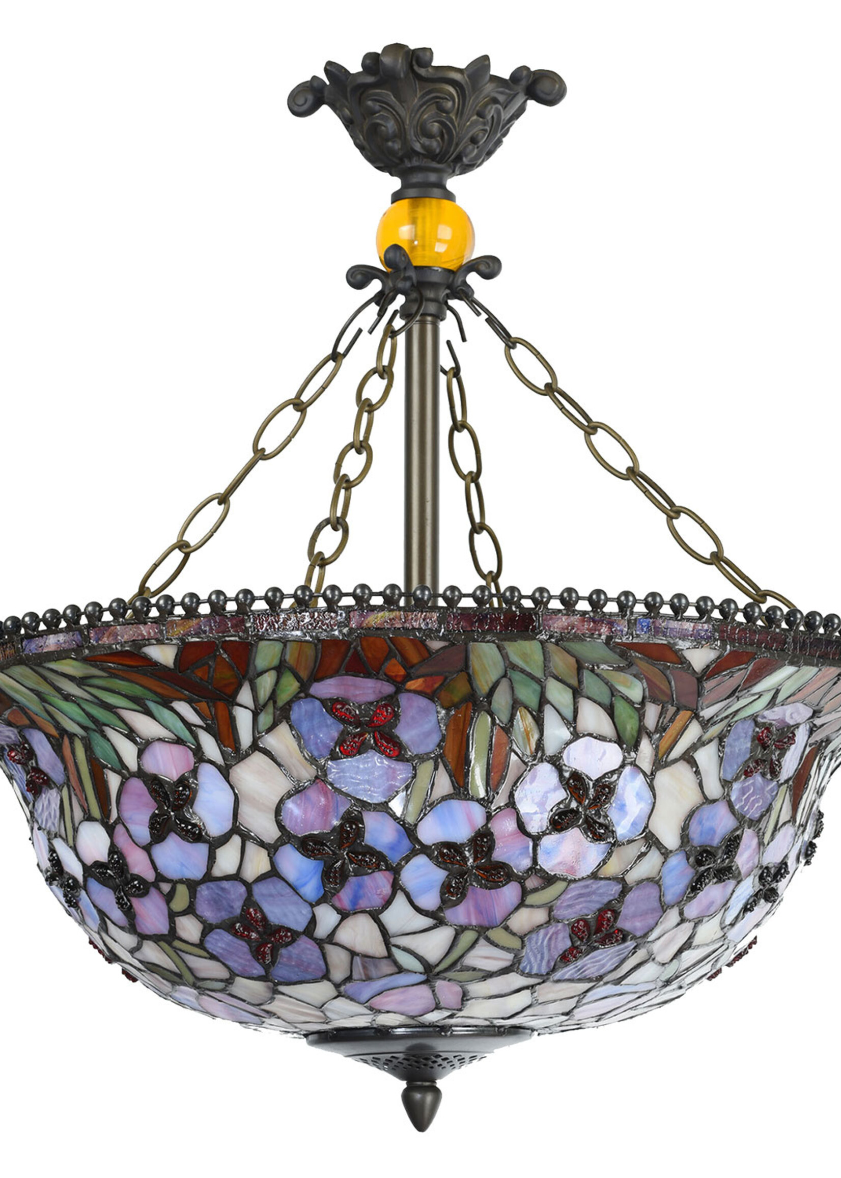 Clayre & Eef Lampe suspendue Tiffany Ø 53*60 cm E27/max 3*60W 5LL-5976