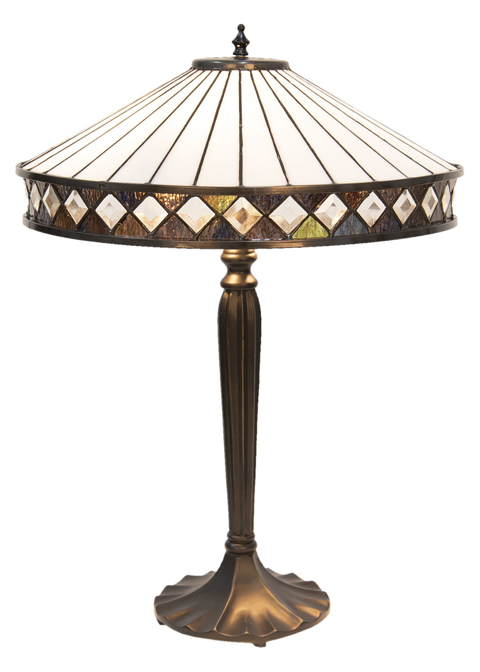 Clayre & Eef Tafellamp Tiffany Ø 41*59 cm E27/max 2*60W 5LL-5983