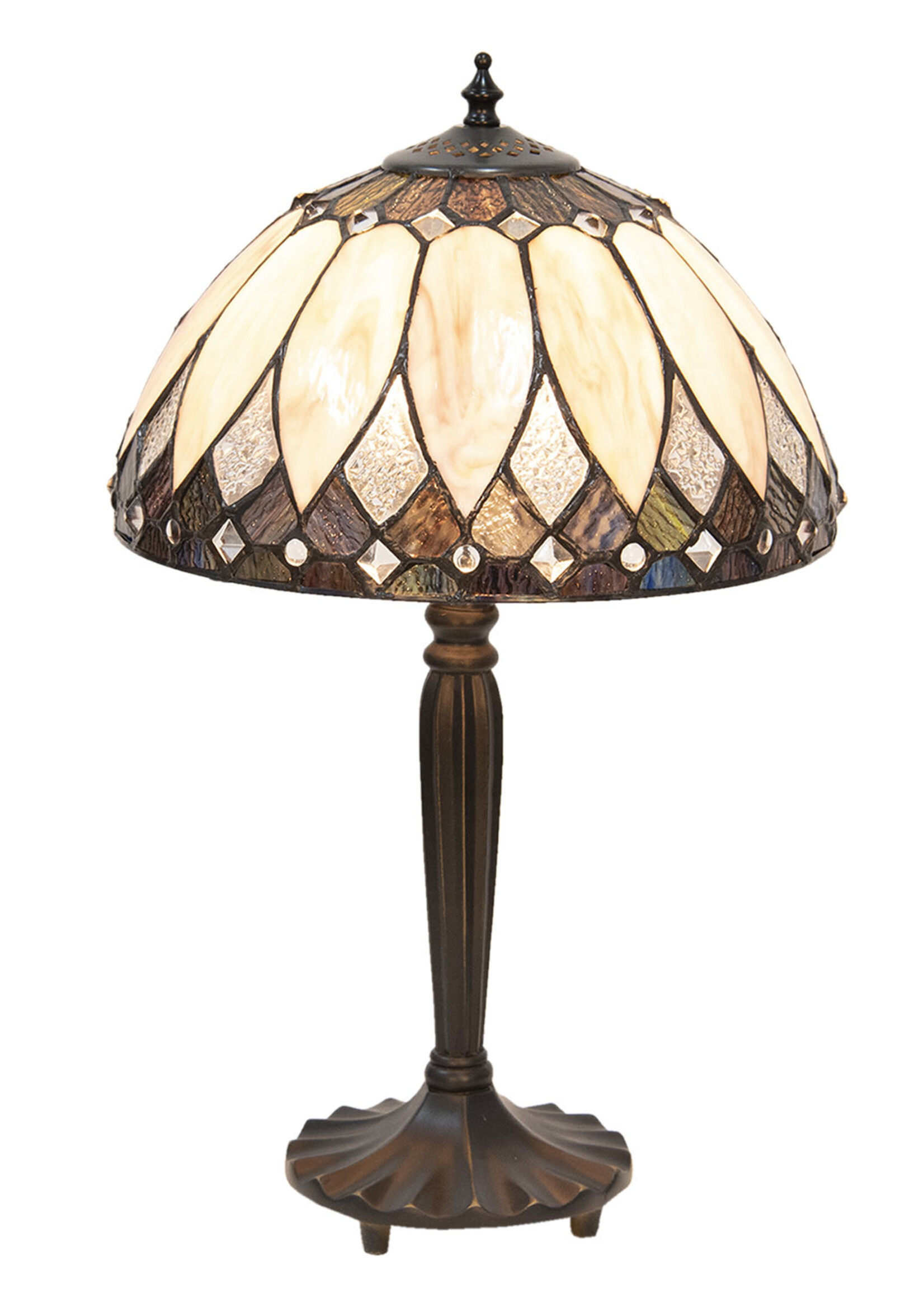 Clayre & Eef Tafellamp Tiffany Ø 30*46 cm E27/max 1*60W 5LL-5987