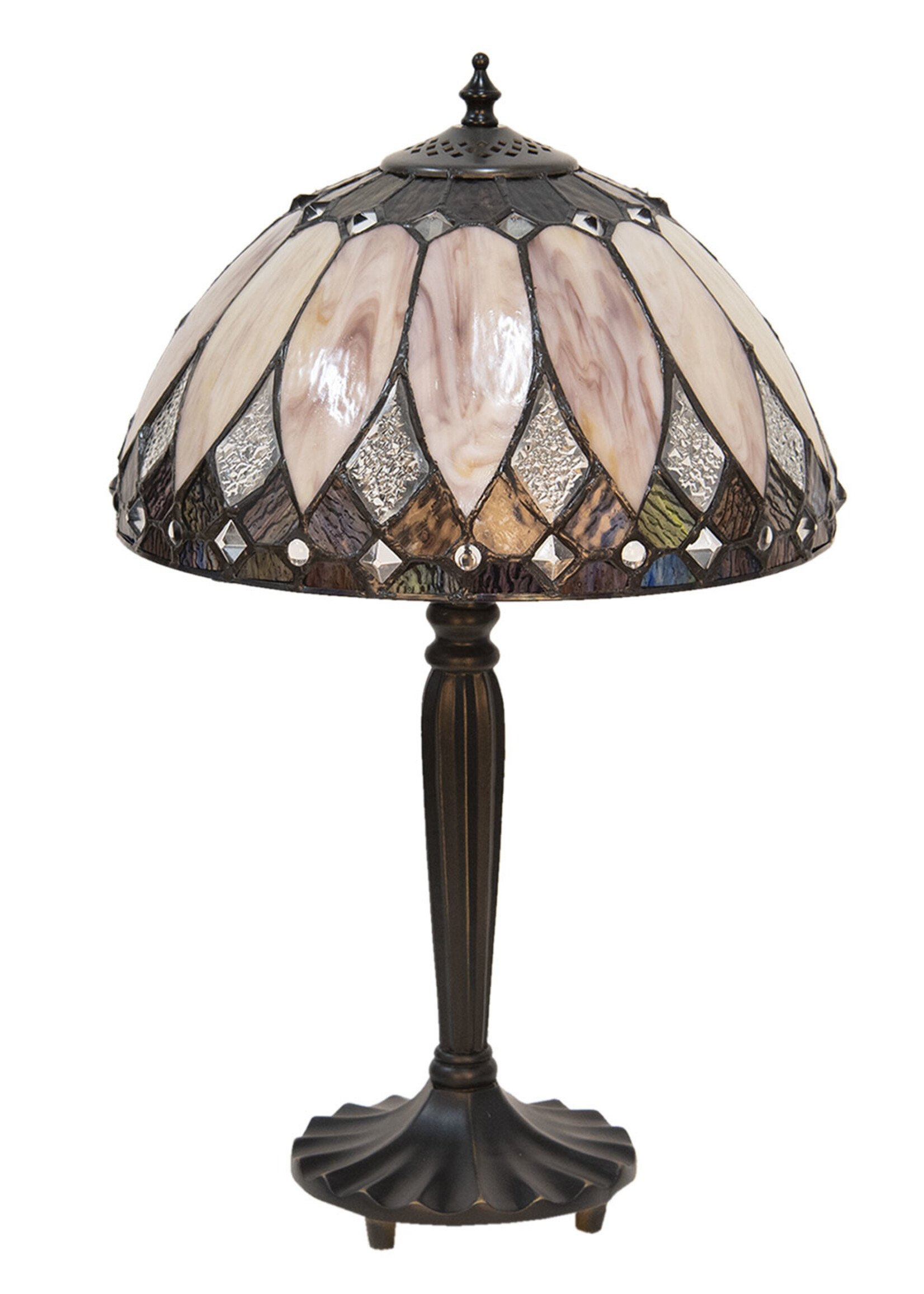 Clayre & Eef Tafellamp Tiffany Ø 30*46 cm E27/max 1*60W 5LL-5987