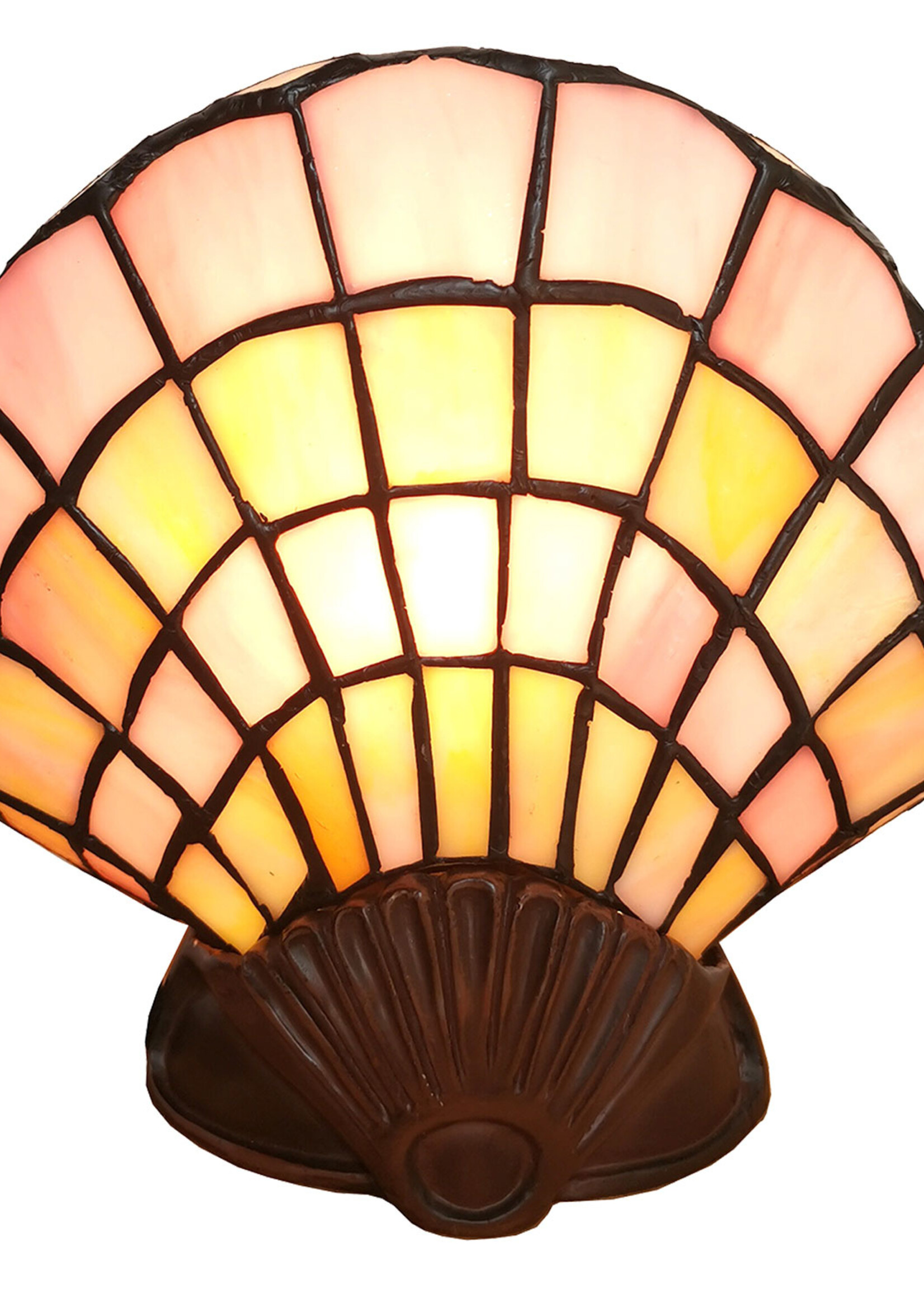 Clayre & Eef Lampe de table Tiffany coquillage 25*20 cm E14/max 1*25W 5LL-6000