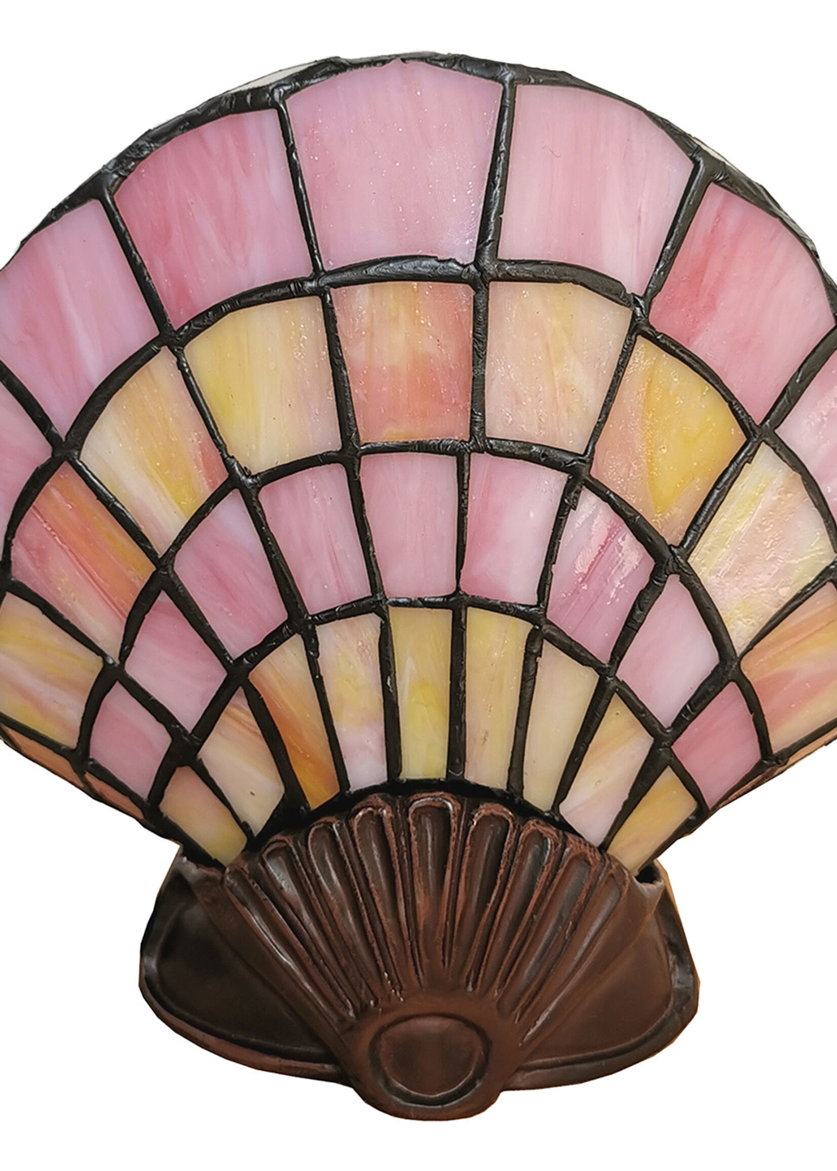 Clayre & Eef Tafellamp Tiffany schelp 25*20 cm E14/max 1*25W 5LL-6000