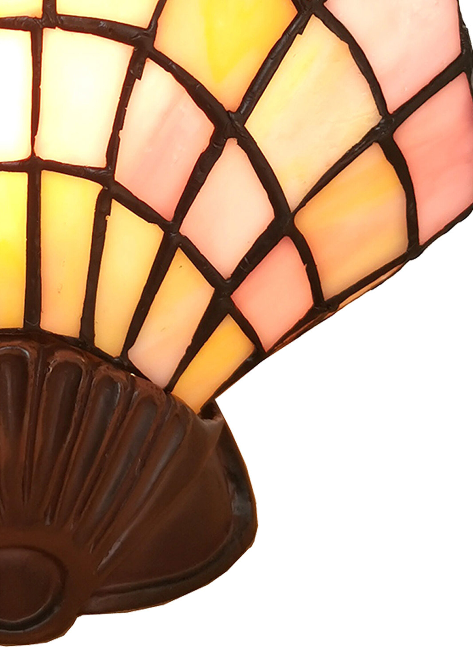 Clayre & Eef Tafellamp Tiffany schelp 25*20 cm E14/max 1*25W 5LL-6000