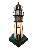 Clayre & Eef Lampe de table Tiffany phare 11*11*25 cm E14/max 1*25W 5LL-6006
