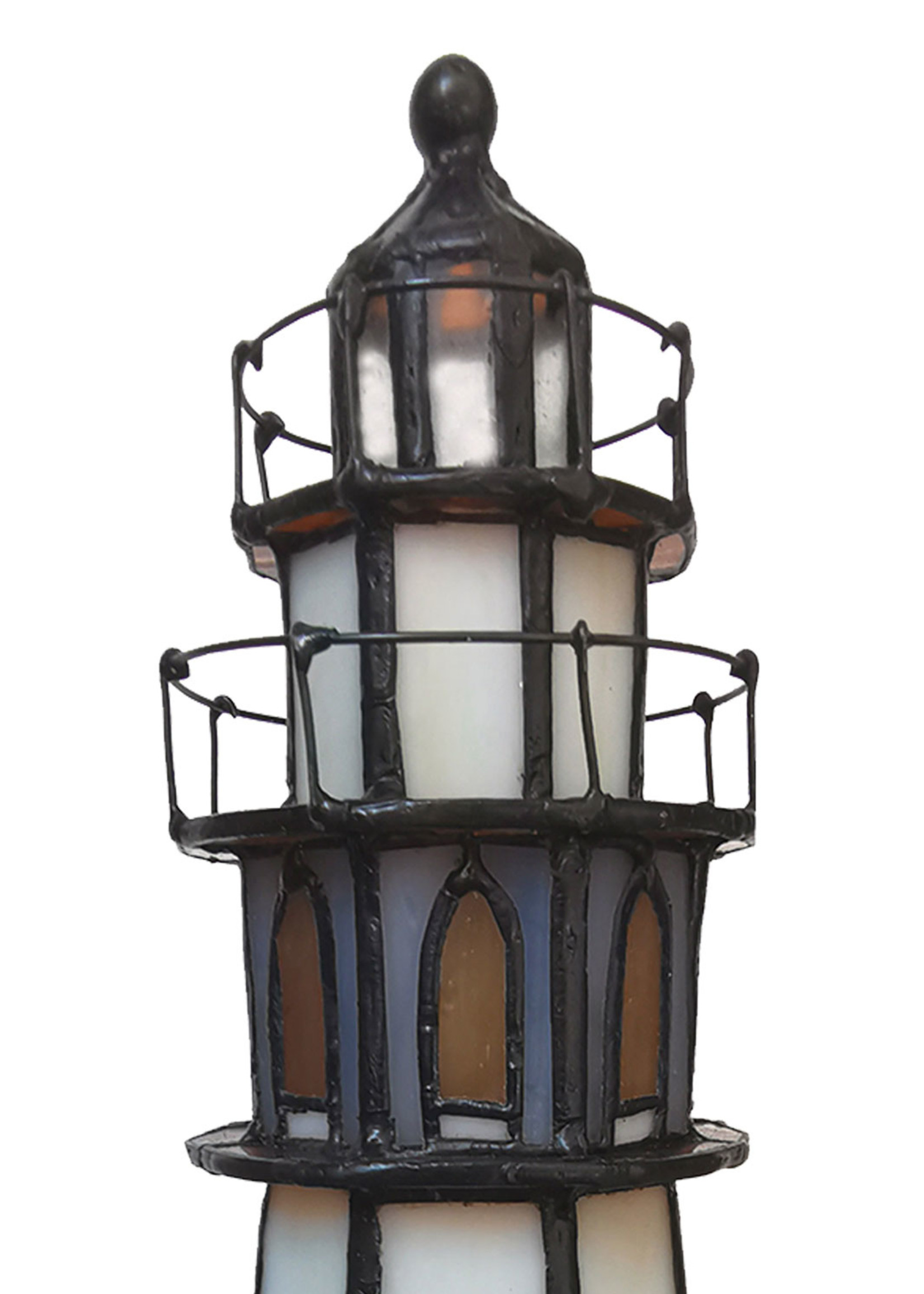 Clayre & Eef Lampe de table Tiffany phare 11*11*25 cm E14/max 1*25W 5LL-6006