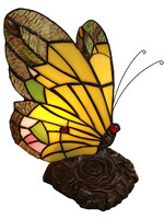 Clayre & Eef Lampe de table Tiffany papillon 15*15*27 cm E14/max 1*25W 5LL-6009