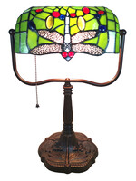 Clayre & Eef Bureaulamp Tiffany 25*25*42 cm E27/max 1*60W 5LL-6012