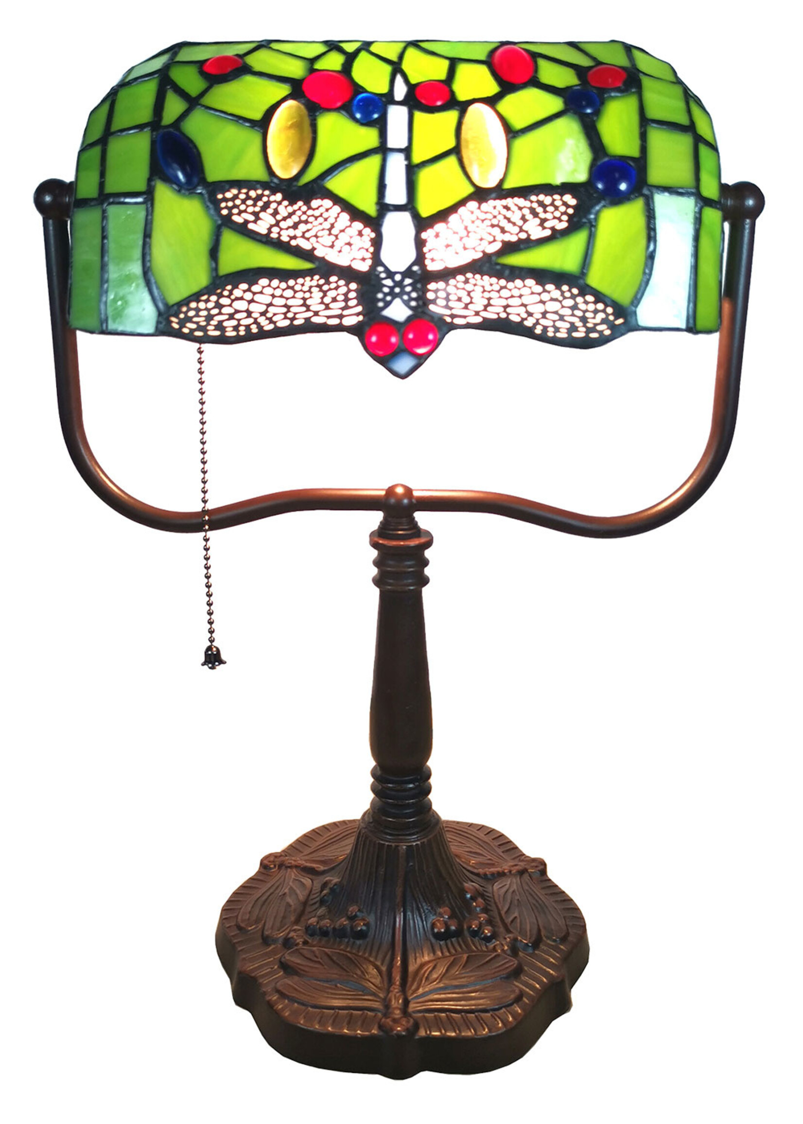 Clayre & Eef Bureaulamp Tiffany 25*25*42 cm E27/max 1*60W 5LL-6012