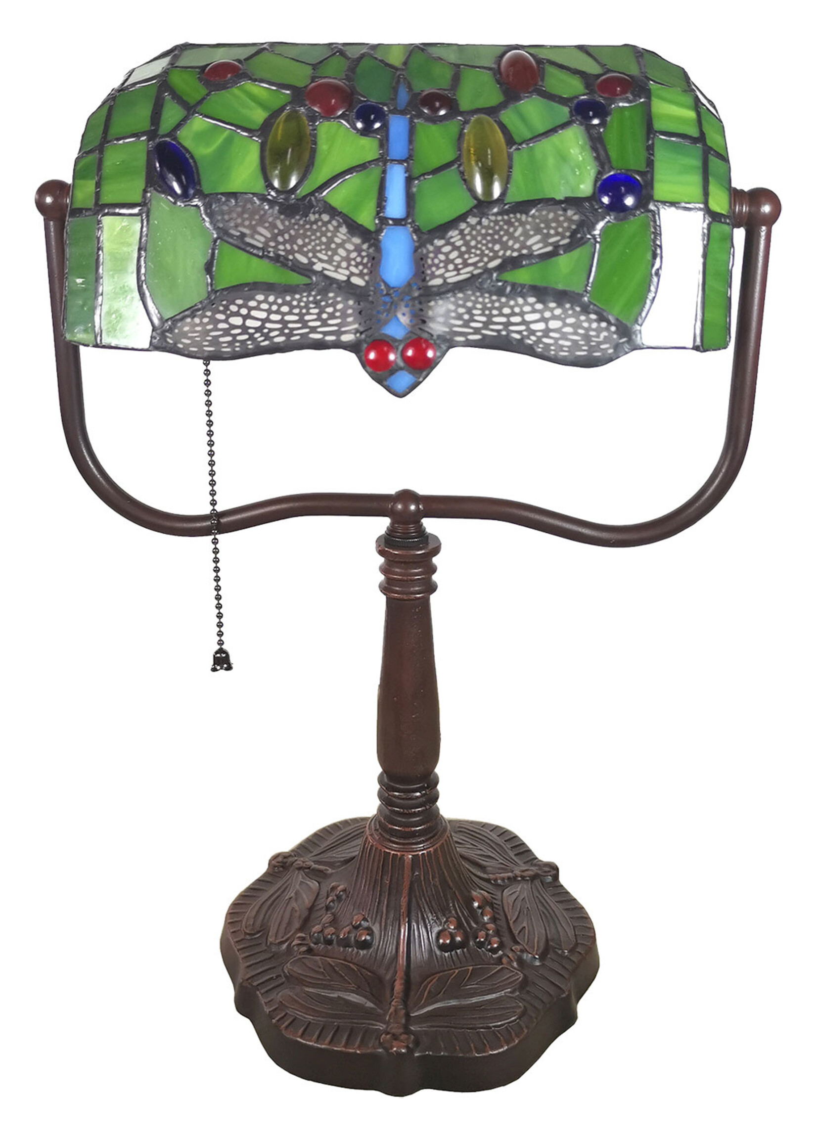 Clayre & Eef Bureaulamp Tiffany 25*25*42 cm E27/max 1*60W 5LL-6012