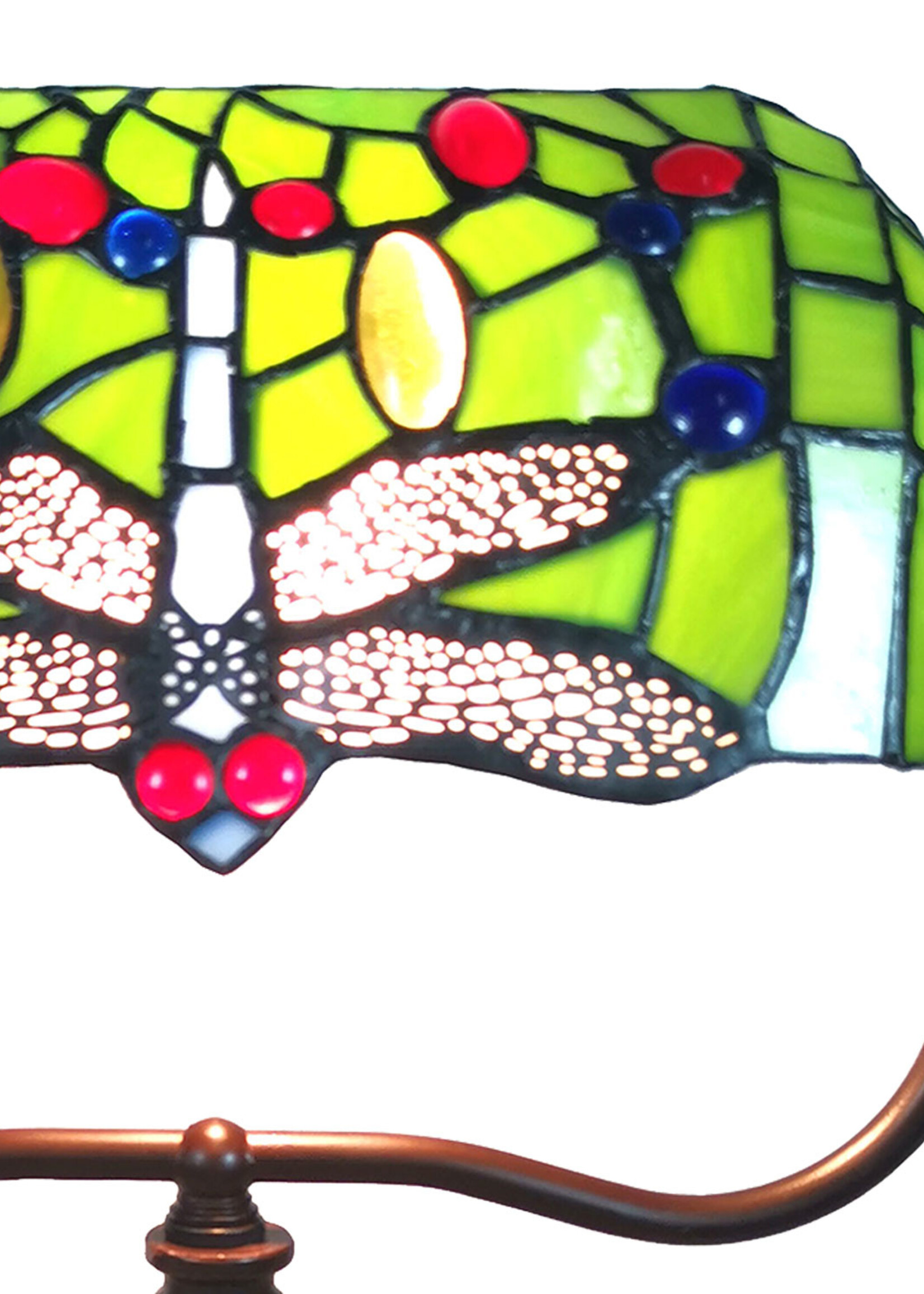 Clayre & Eef Bureaulamp Tiffany 25*25*42 cm E27/max 1*60W 5LL-6012