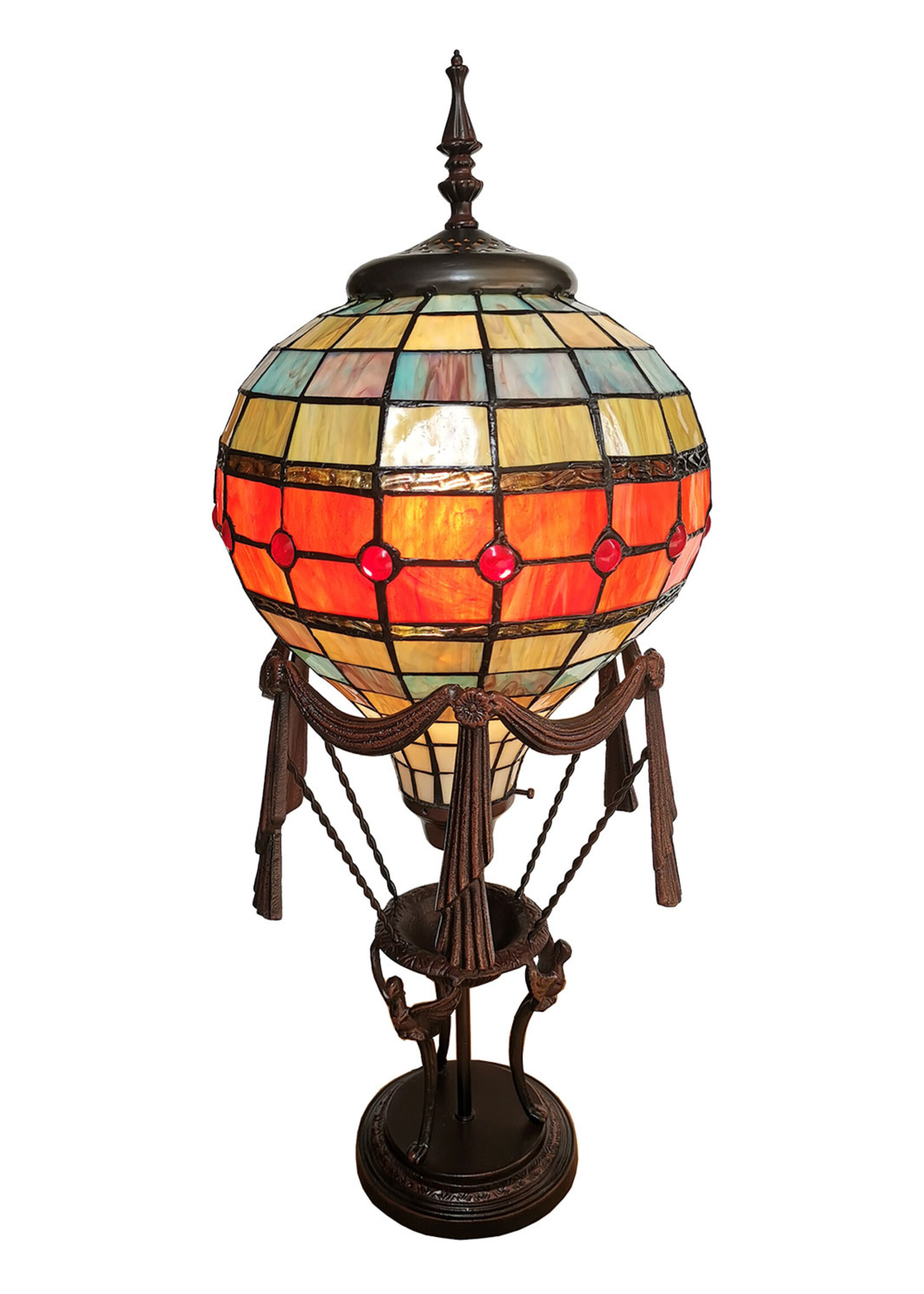 Clayre & Eef Lampe de table Tiffany ballon à air 31*31*71 cm E27/max1*60W 5LL-6016