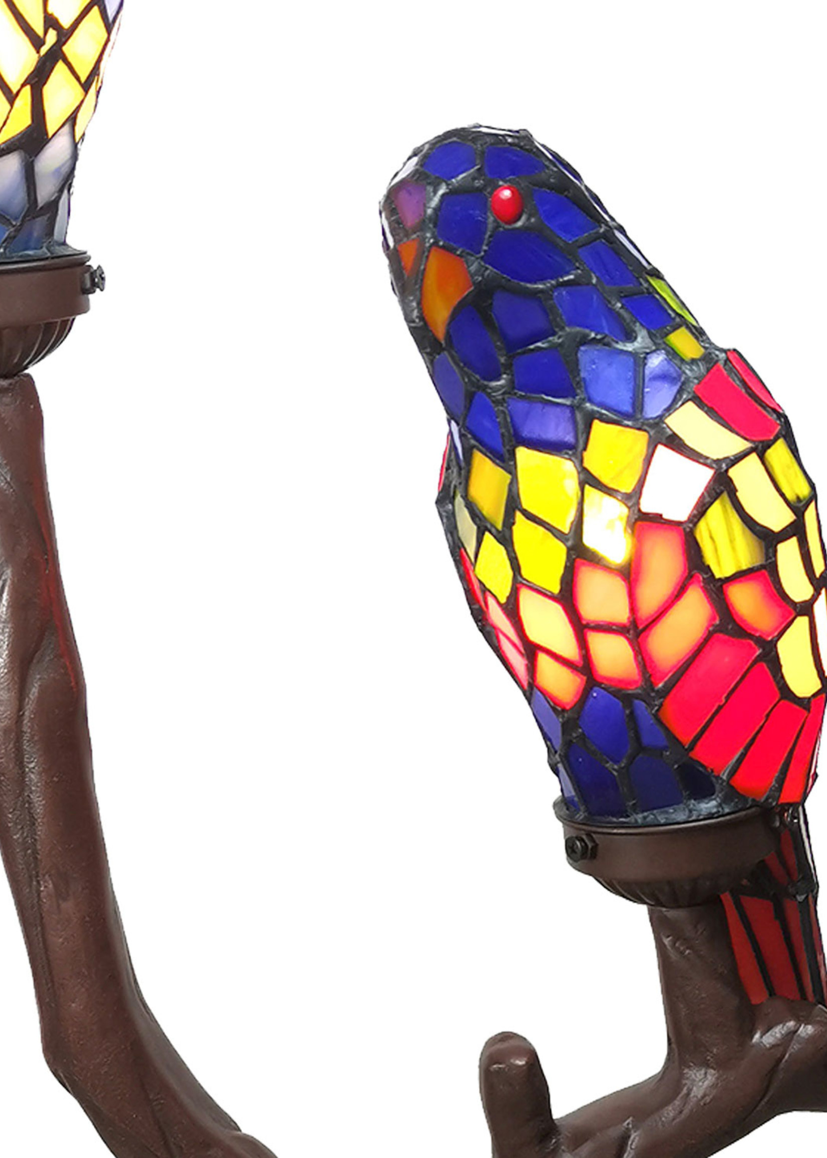 Clayre & Eef Lampe de table Tiffany perroquets 50*24*63 cm E14/max 2*40W 5LL-6017