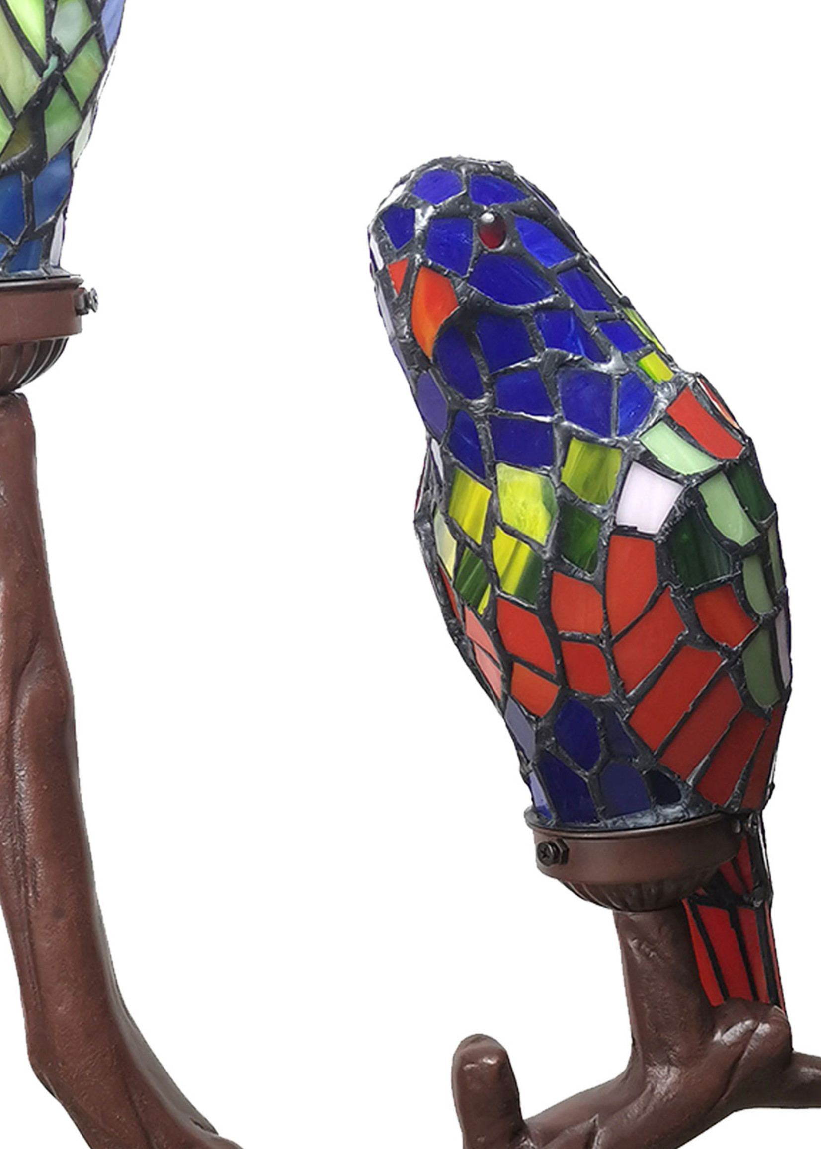 Clayre & Eef Lampe de table Tiffany perroquets 50*24*63 cm E14/max 2*40W 5LL-6017