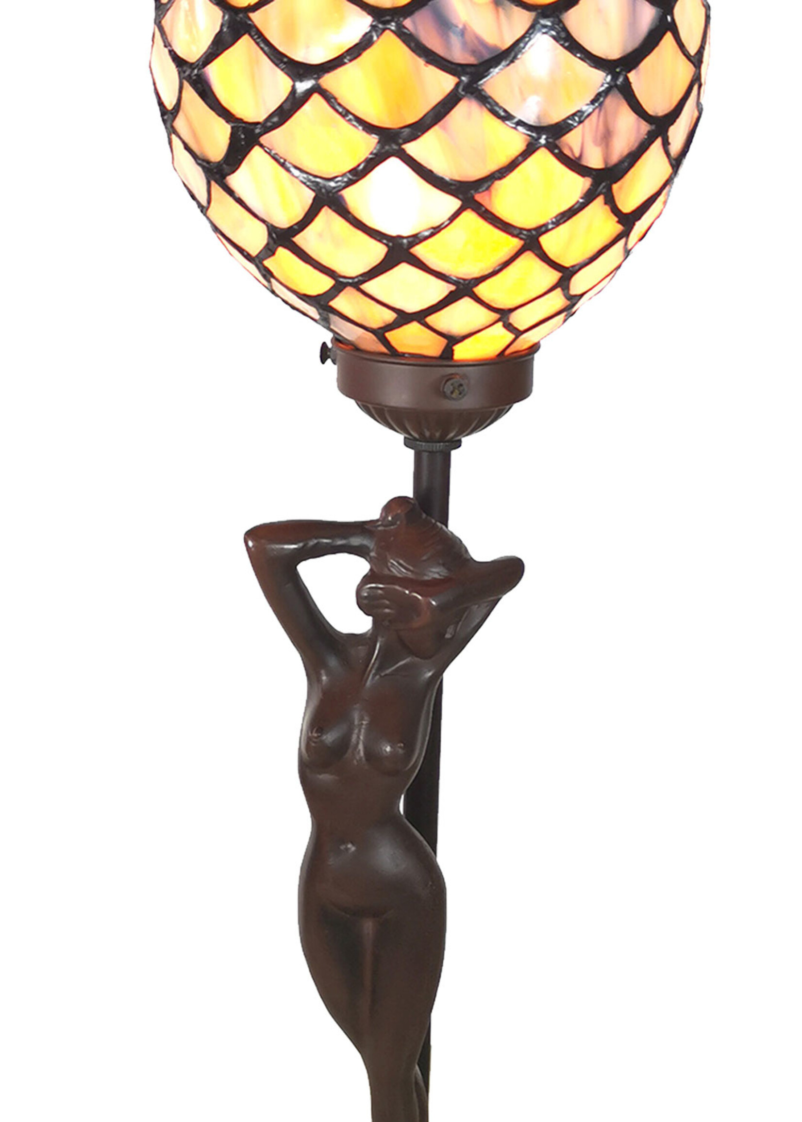 Clayre & Eef Lampe de table Tiffany 21*21*51 cm E14/max 1*25W 5LL-6024