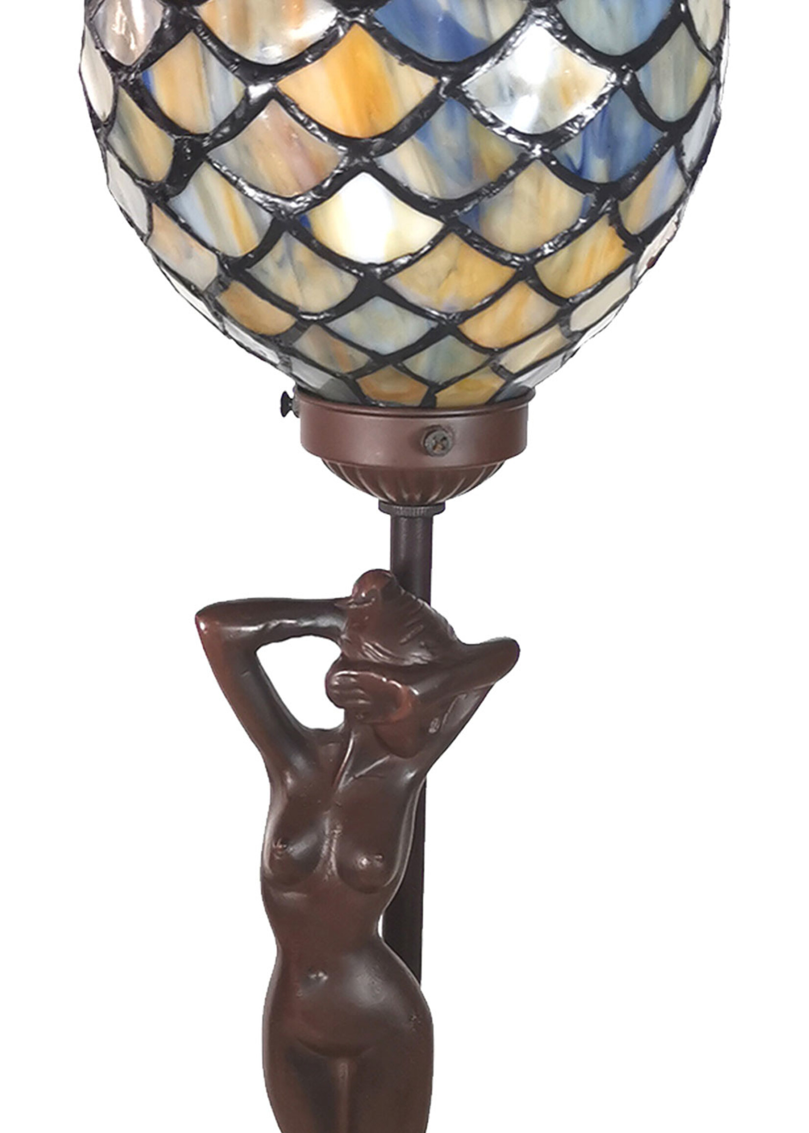 Clayre & Eef Lampe de table Tiffany 21*21*51 cm E14/max 1*25W 5LL-6024