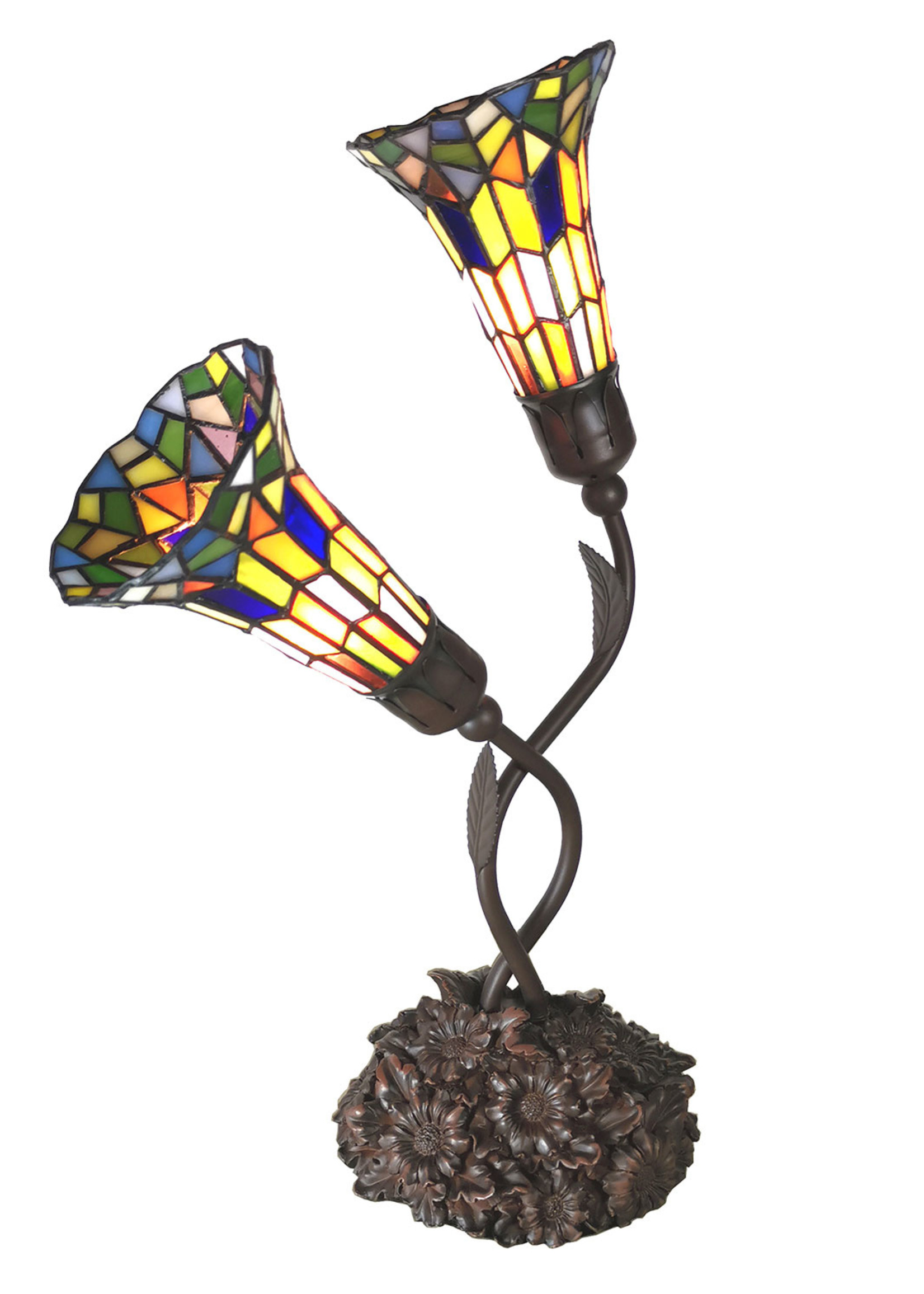 Clayre & Eef Lampe de table Tiffany 46*28*63 cm E14/max 2*25W 5LL-6028