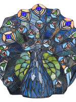 Clayre & Eef Tafellamp Tiffany pauw 32*30 cm E14/max 1*40W 5LL-6044