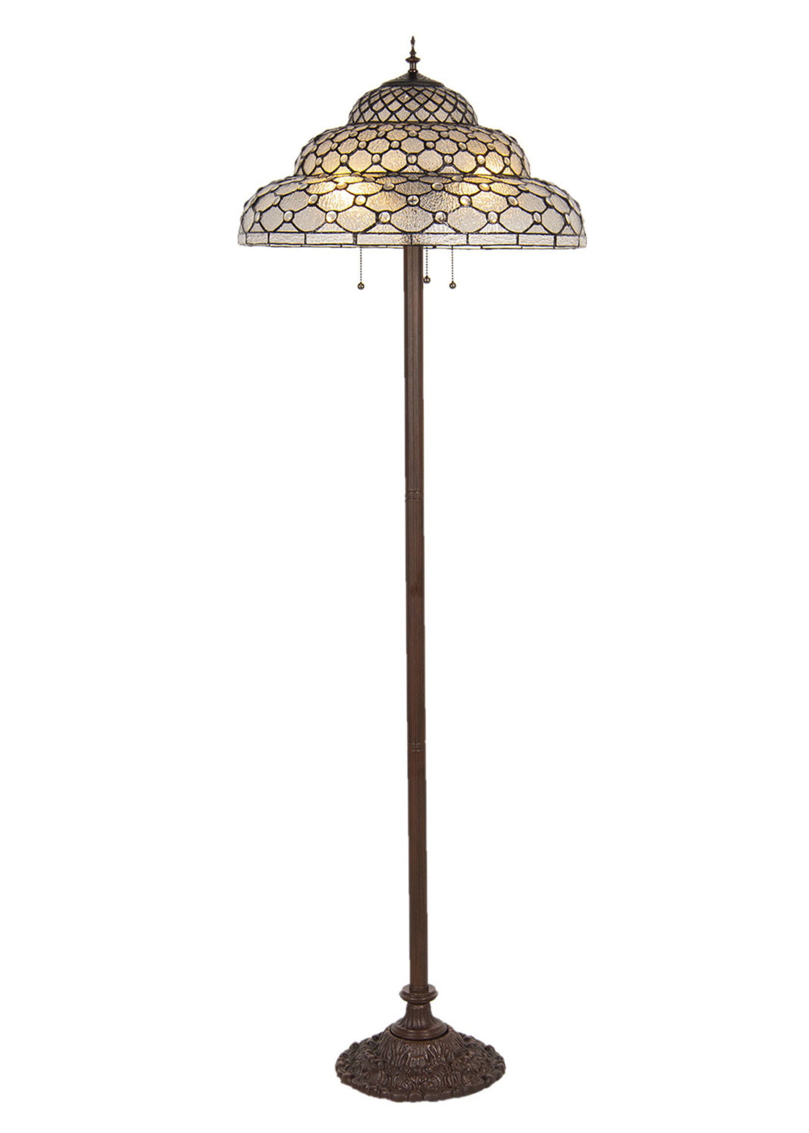 Clayre & Eef Lampadaire Tiffany Ø 52*166 cm E27/max 3*60W 5LL-6080