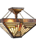 Clayre & Eef Plafonnier Tiffany 31*31*43 cm E27/max 2*40W 5LL-6087