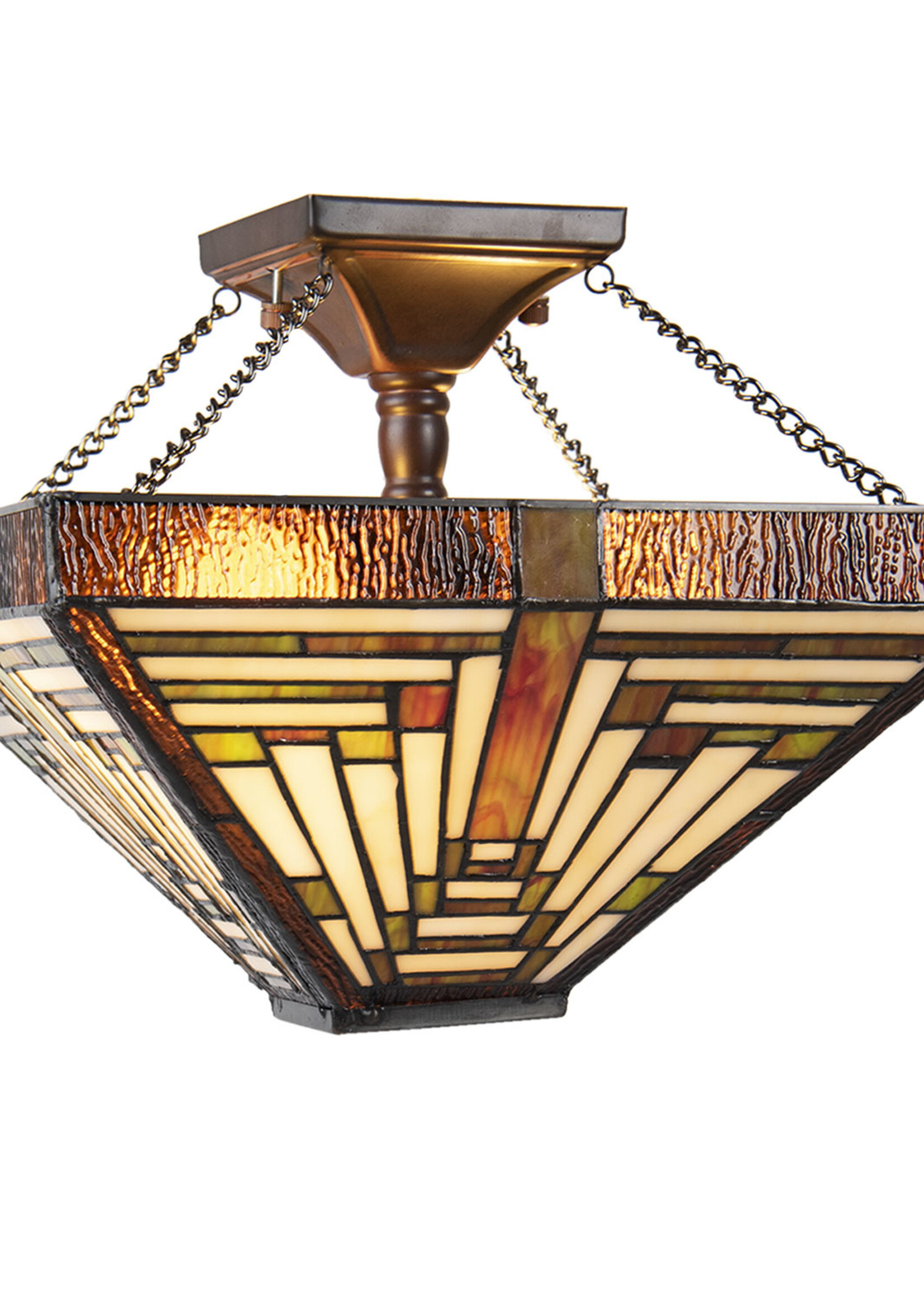 Clayre & Eef Plafonnier Tiffany 31*31*43 cm E27/max 2*40W 5LL-6087